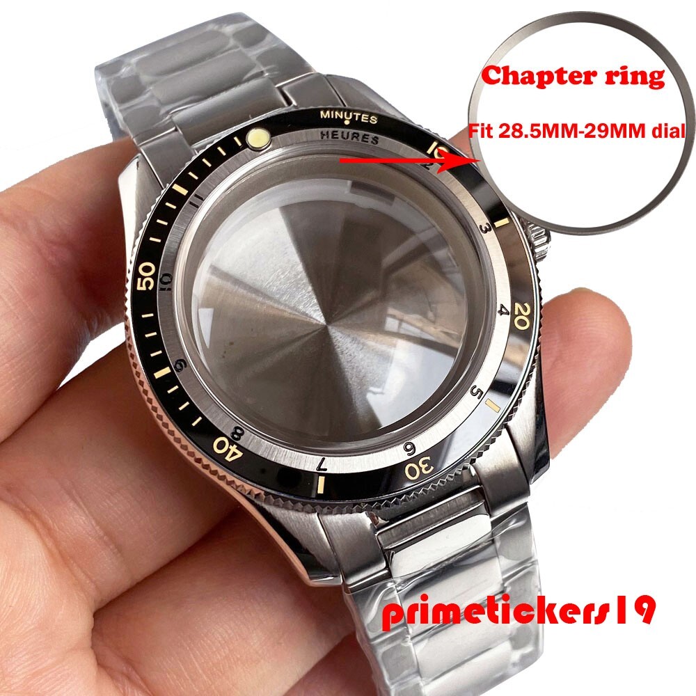 Domed Sapphire Dive 40mm Men’s Watch Case+Band+Inner Ring 20BAR Fit NH35 PT5000