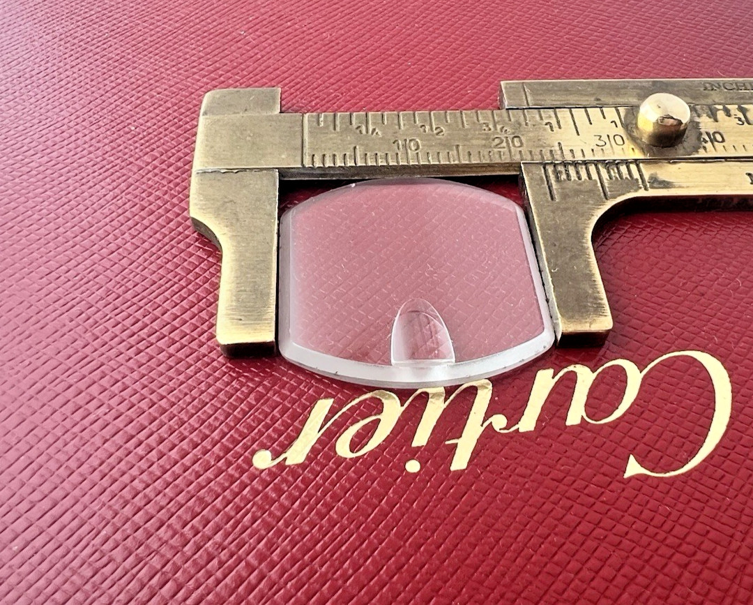 Cartier Sapphire Crystal ROADSTER 23 X 23+ MM EXCELLENT Authentic Swiss Made