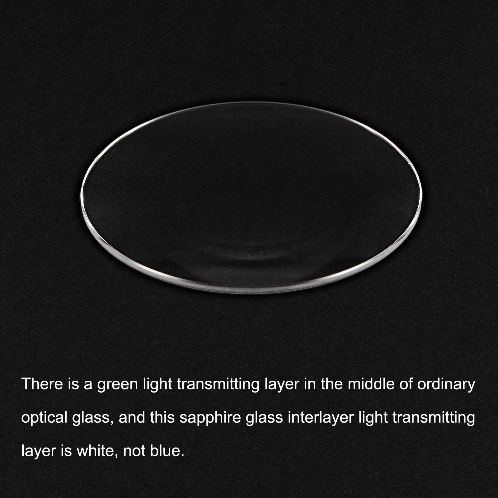 Glass Watch Single Lens Round 43mm Dia 1.3mm Edge Thickness, Transparent