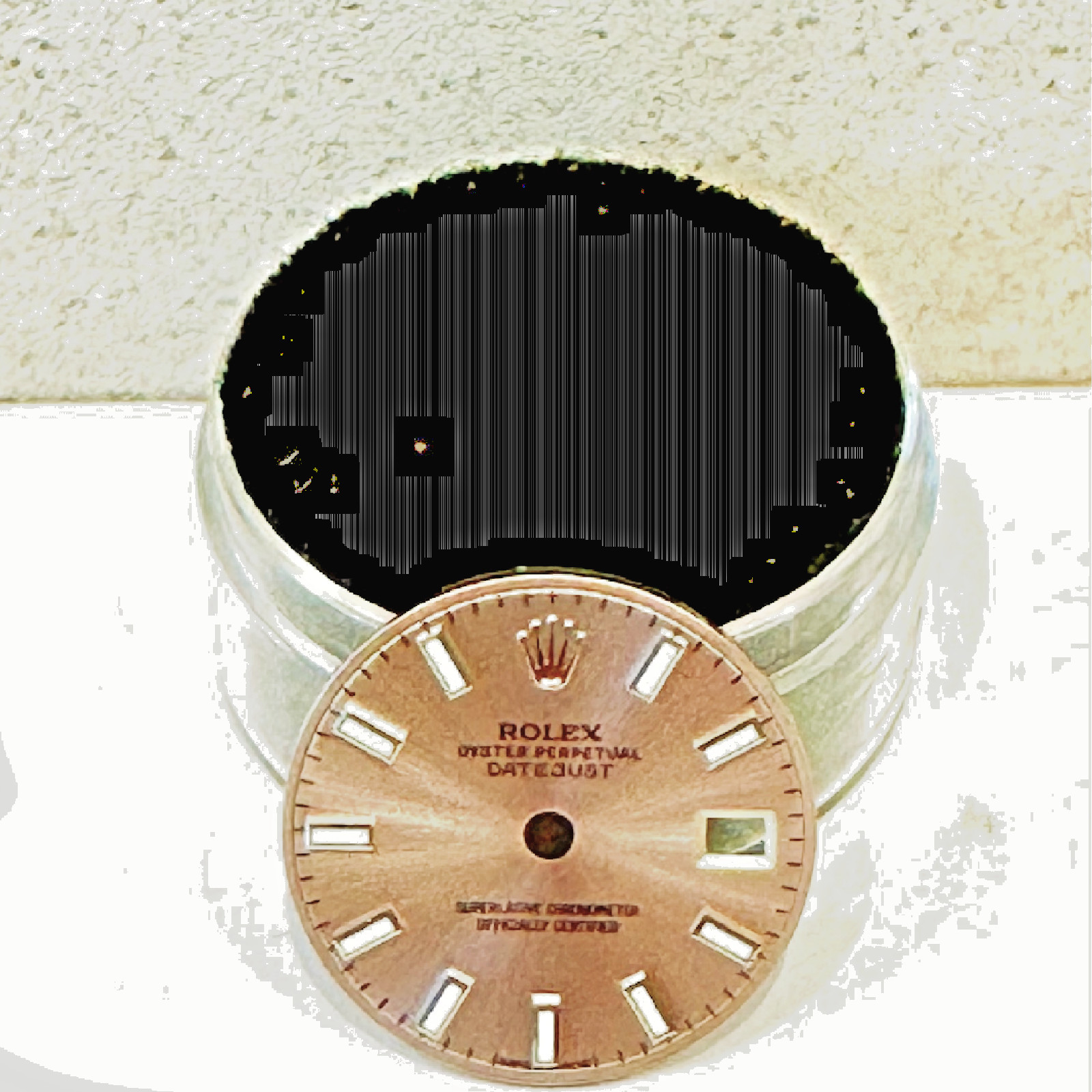 Genuine ROLEX Ladies Salmon Dial White Markers Dial