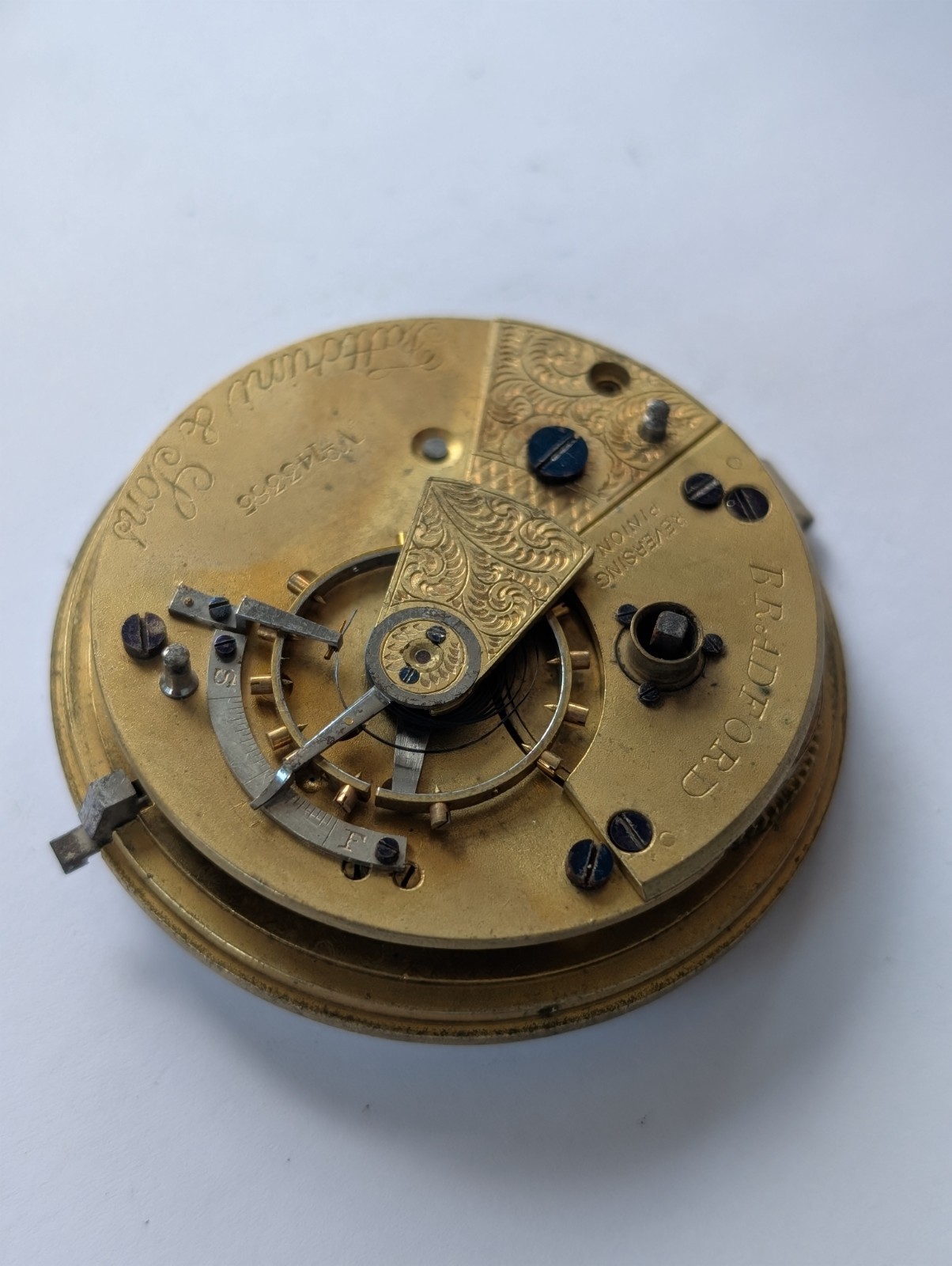 Vintage Fattorini & Sons Key Wind 46.36mm Pocket Watch Movement (Spares/Repairs)