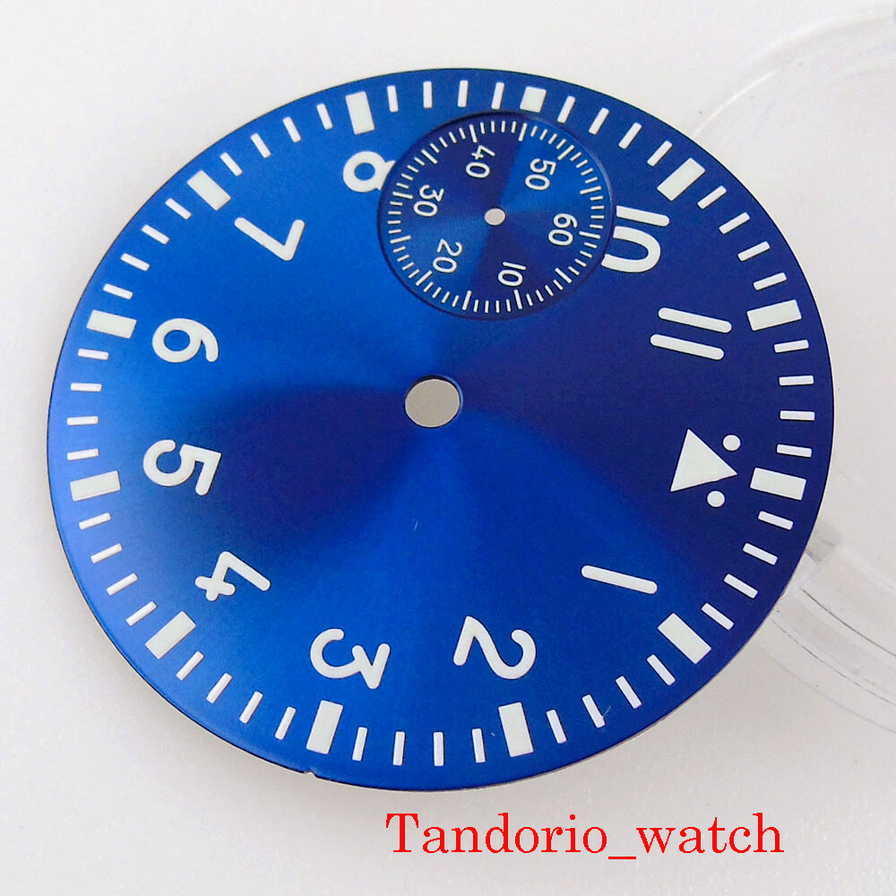 37mm Black White Green Blue Watch Dial Face For ETA 6497 ST 3600 Manual movement