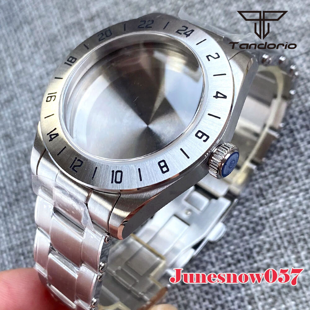 Domed Sapphire Glass For NH35A NH36A ETA2824 316L Steel 39mm Watch Case Brushed