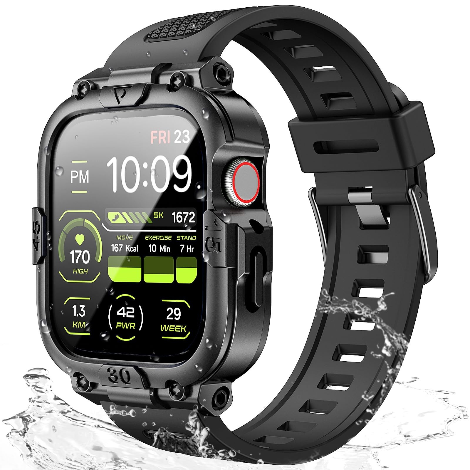 Dsytom Waterproof Case with Band Compatible for Apple Watch Band 45… Fast Ship