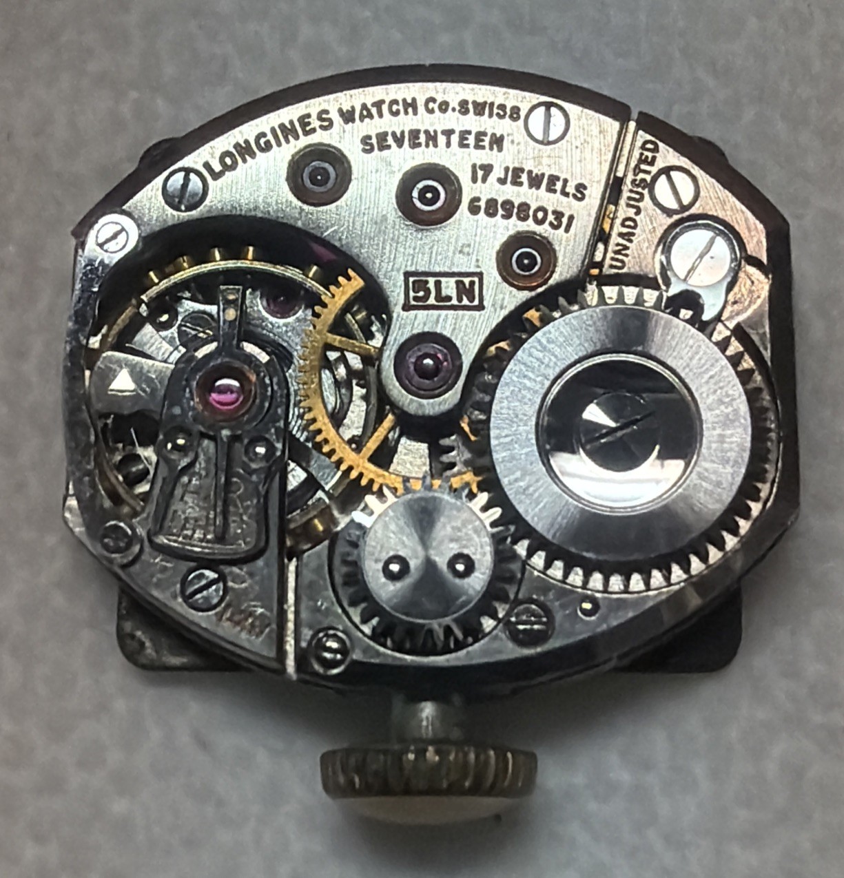 Longines 17 5LN Jewels Ladies Watch Movement Swiss Square Dial Vintage Working