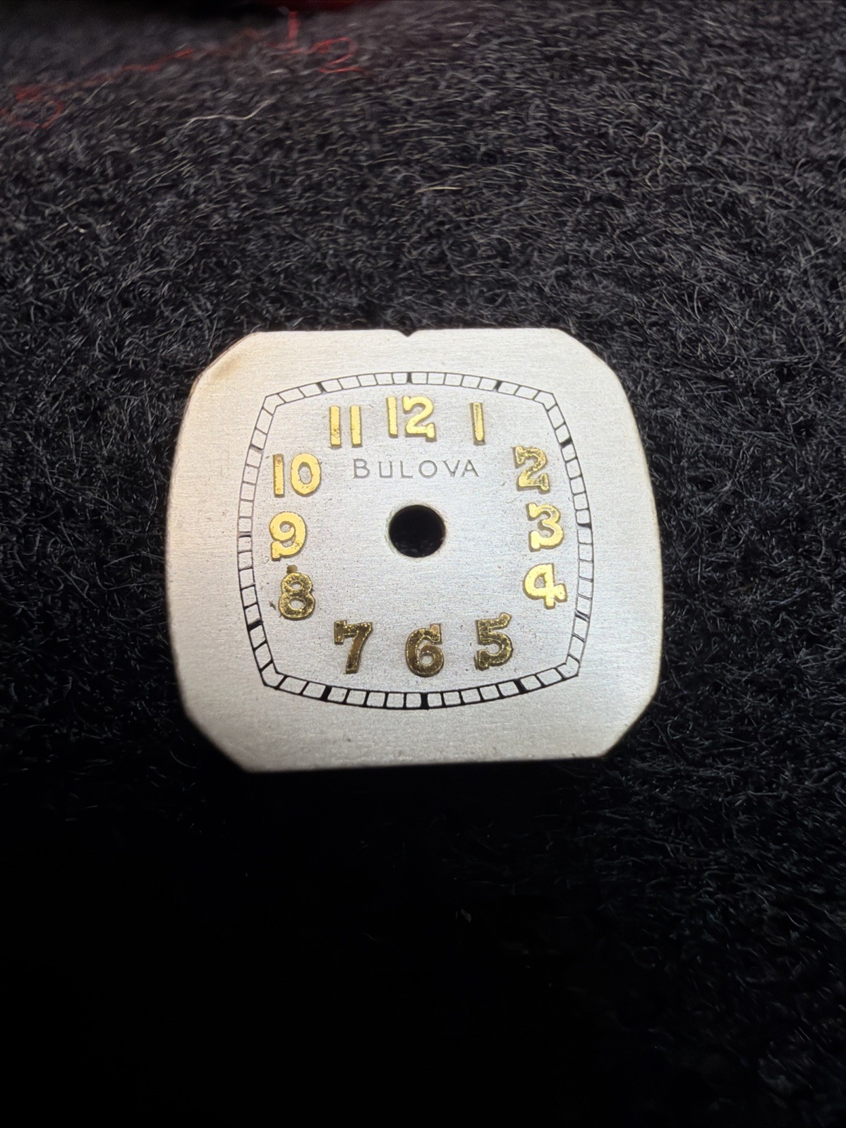 Vintage Bulova Watch Dial Face Plate Only New Other Square Small