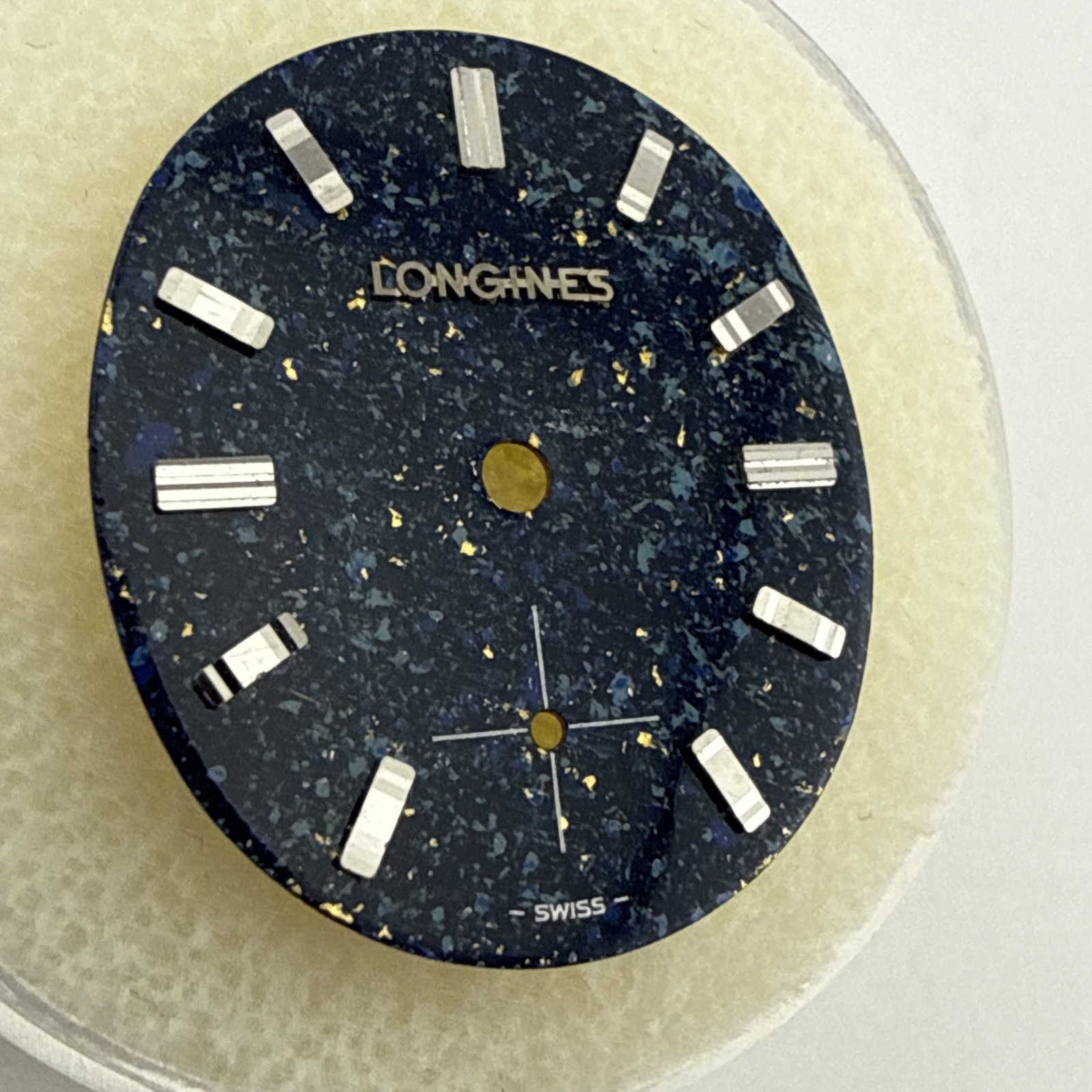 NOS Longines Lapis Lazuli 20.5mm X 24mm Oval Dial Vintage New Old Stock Watch