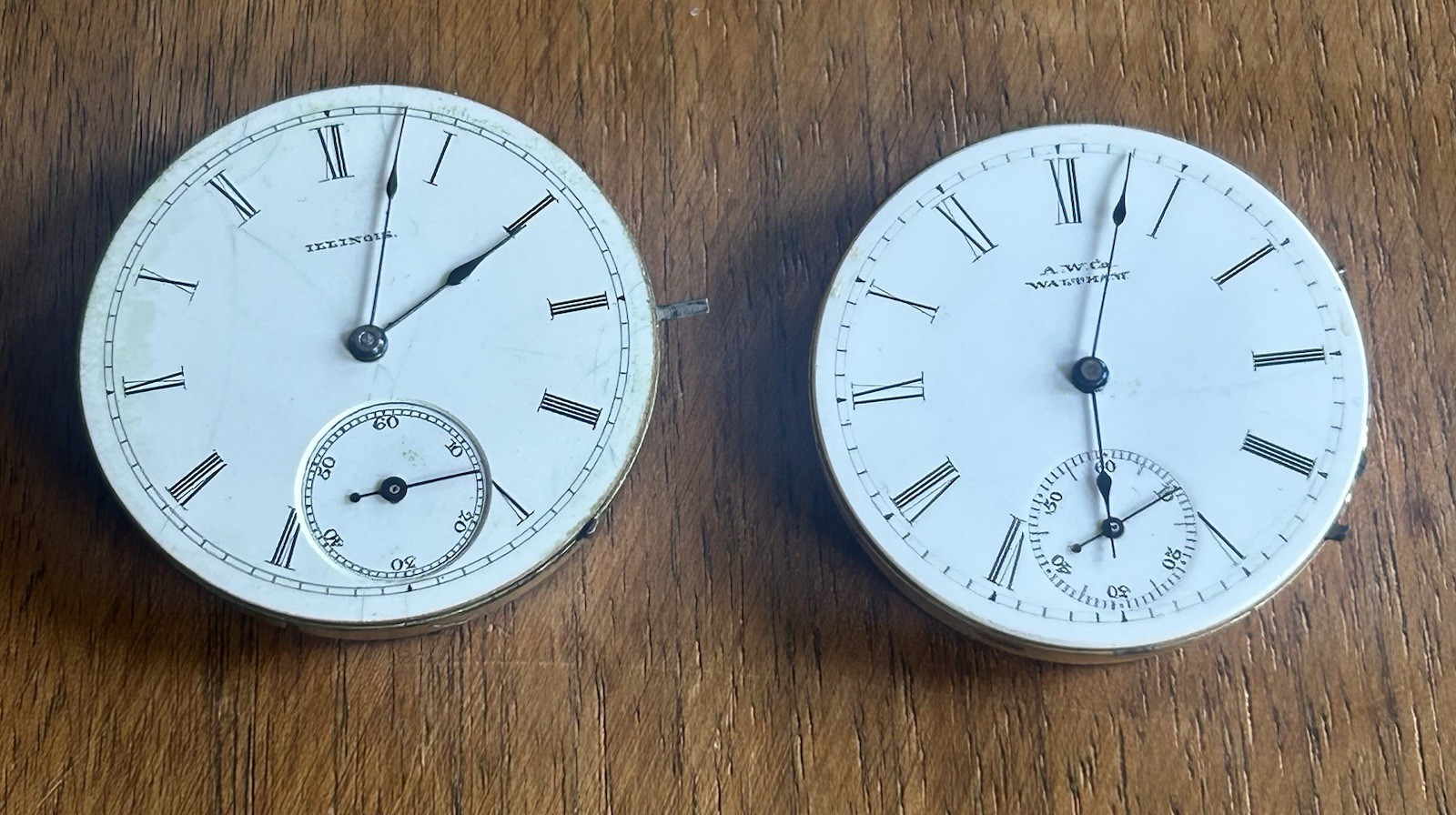 ⏱️Waltham Seaside 7 Jewel & Illinois Watch Co Movement Lot Pocket Watch