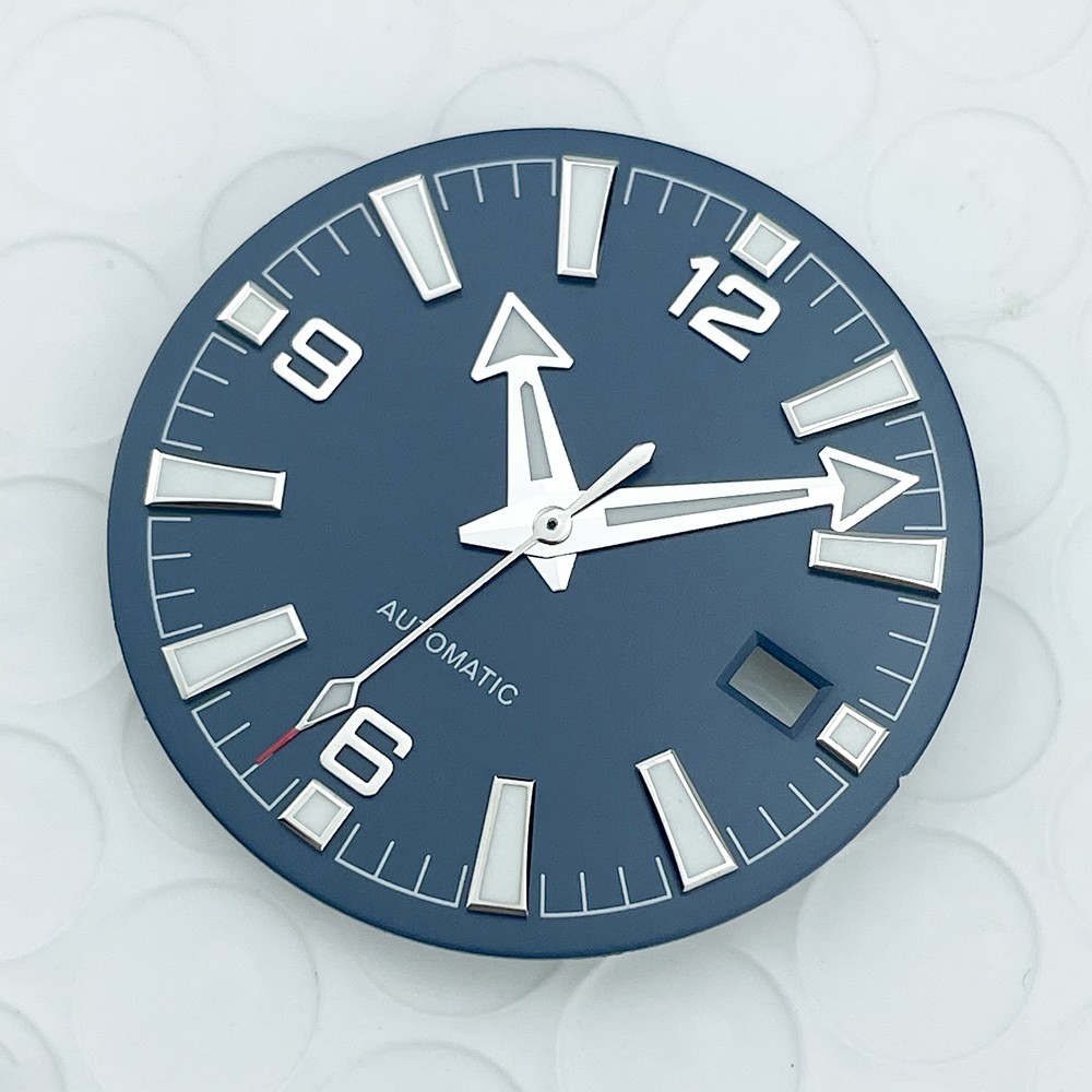 PO600M Style NH35A 33mm Blue Sterile Dial with BGW9 Lume and Hands Upgrade