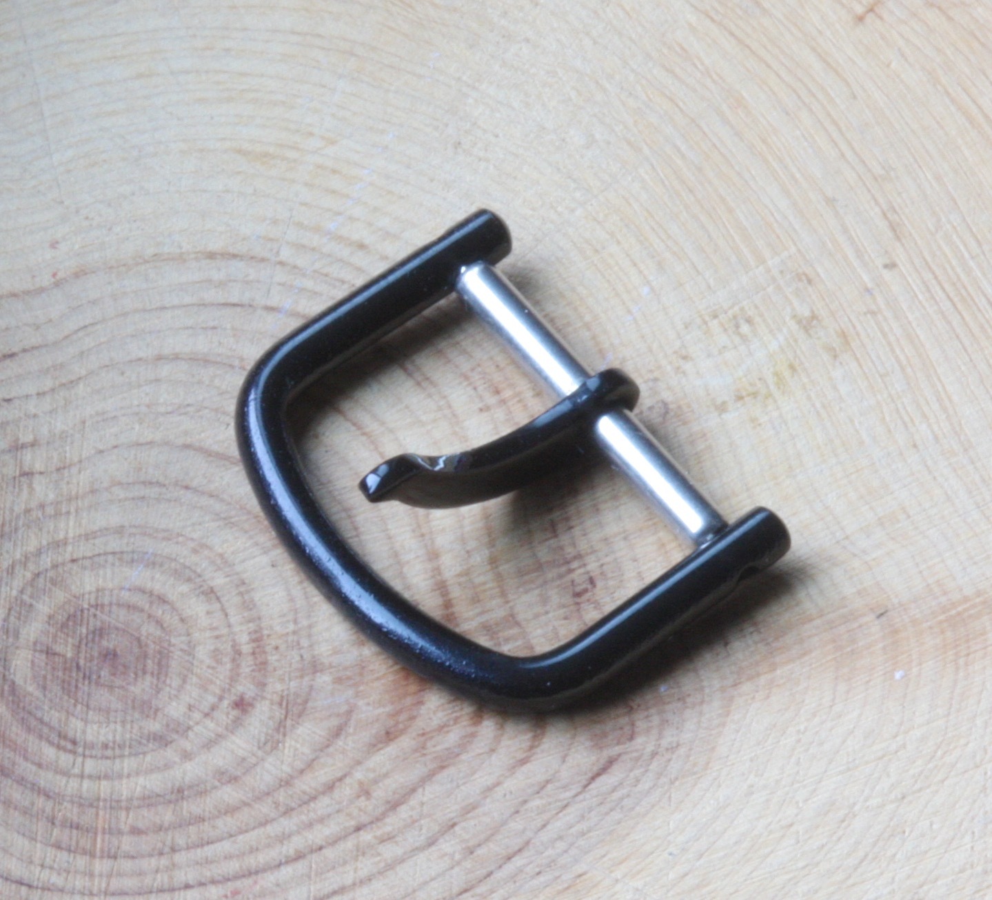 Black vintage watch buckle 14.5mm opening NOS for an all-black stealth look