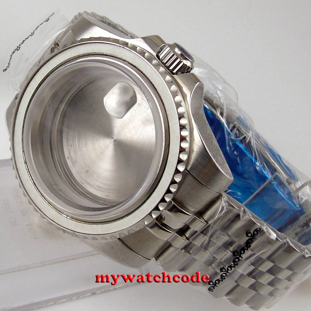 40mm Sapphire Glass Steel Watch Case fit NH35 NH36 miyota Movement jubilee strap