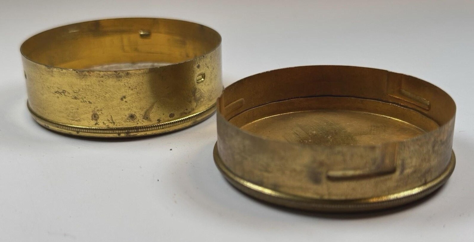 American Waltham Watch Co Brass Pocket Watch Movement Storage Tin Label Empty