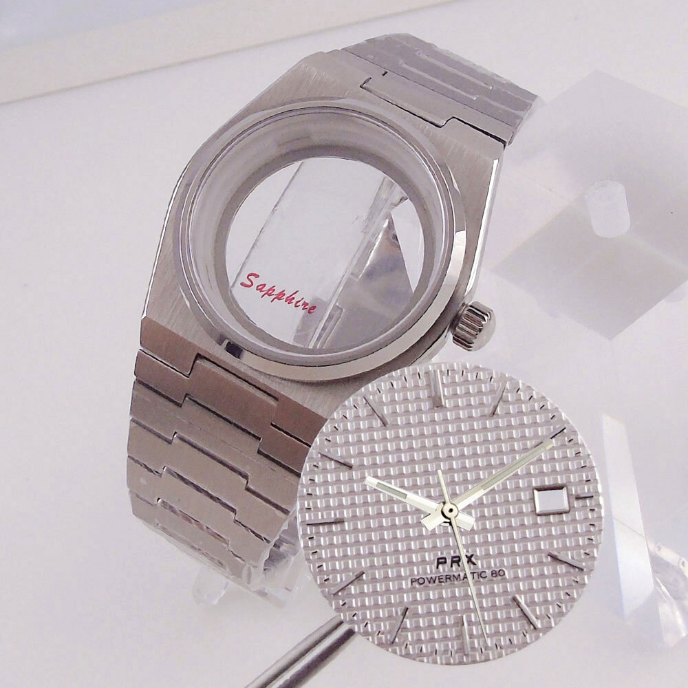 40mm Steel Watch Case Sapphire For Super Player Mod Prx Case Dial Fit NH35 NH36