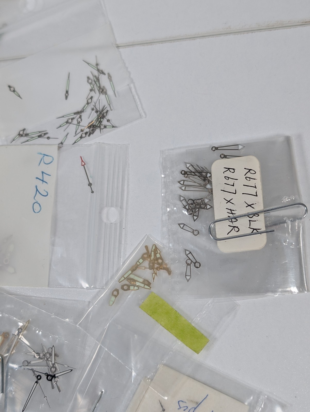 Lot Of Watch Hands Lumed Watchmaker Parts Assorted Estate Lot NOS
