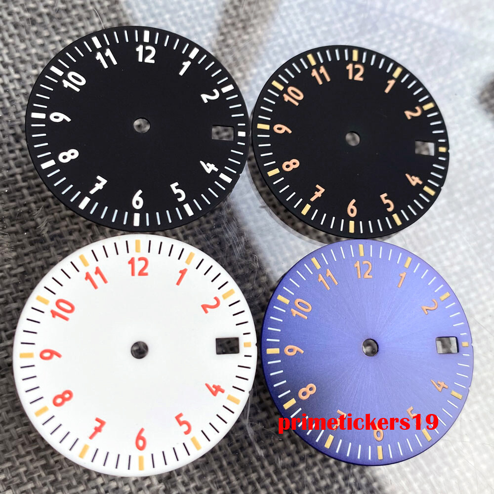 Luminous 29mm Watch Dial Face Date Window with Hands Fit NH35 Automatic Movement