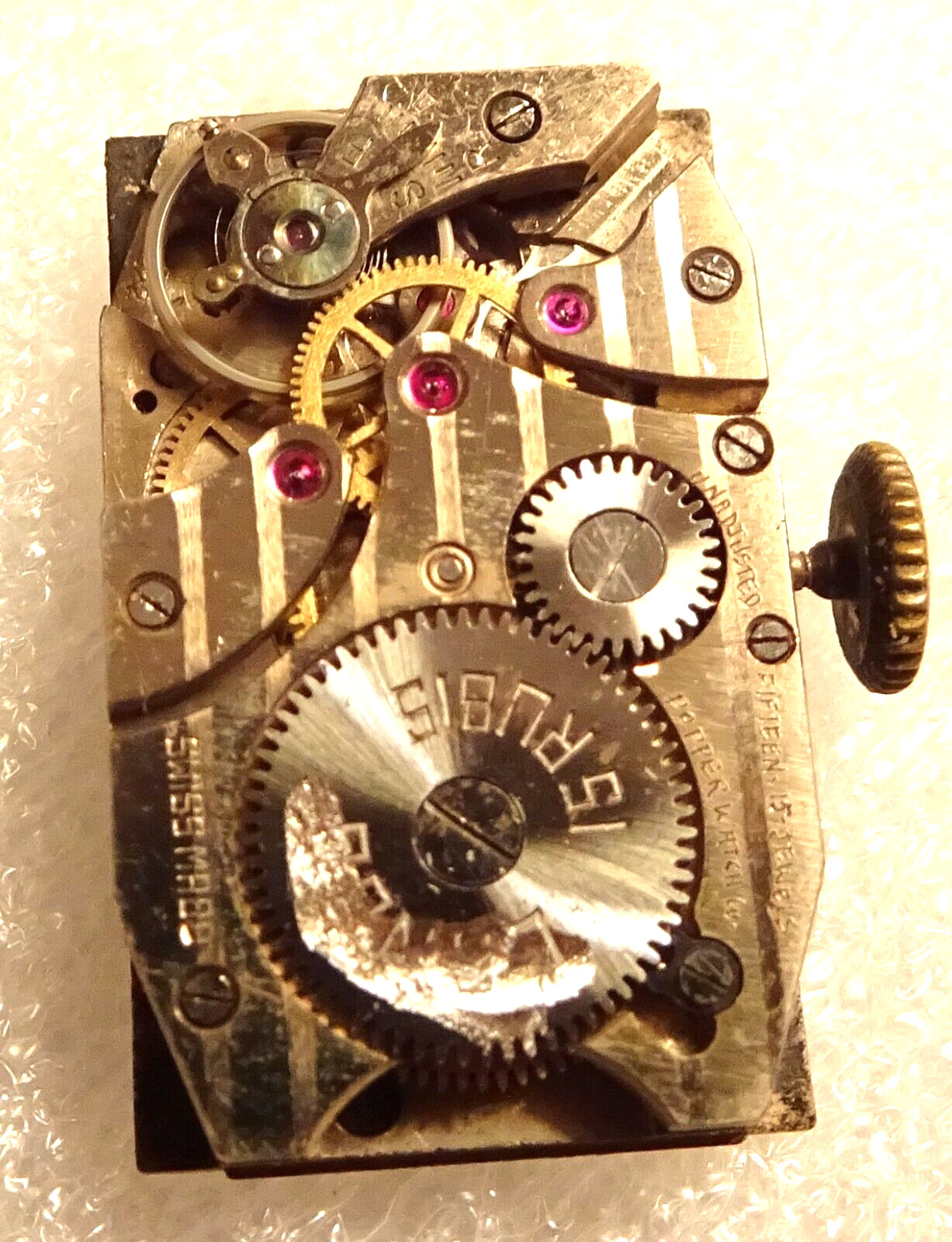 Herald Wristwatch Movement 15J Men’s Antique Parts or Repair