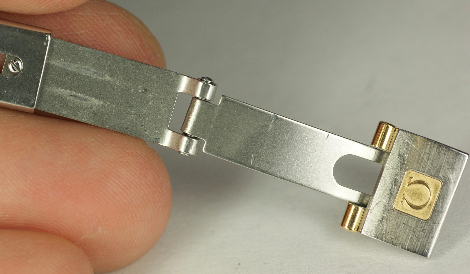 Genuine OMEGA 6553/865 Bracelet Band Buckle 18K Gold Stainless Steel Ladies 12mm