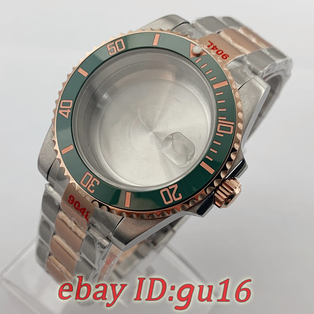 40mm Green Ceramic bezel Watch Case Fit NH34 NH35 NH36 Miyota 8215 ETA 2824/2836