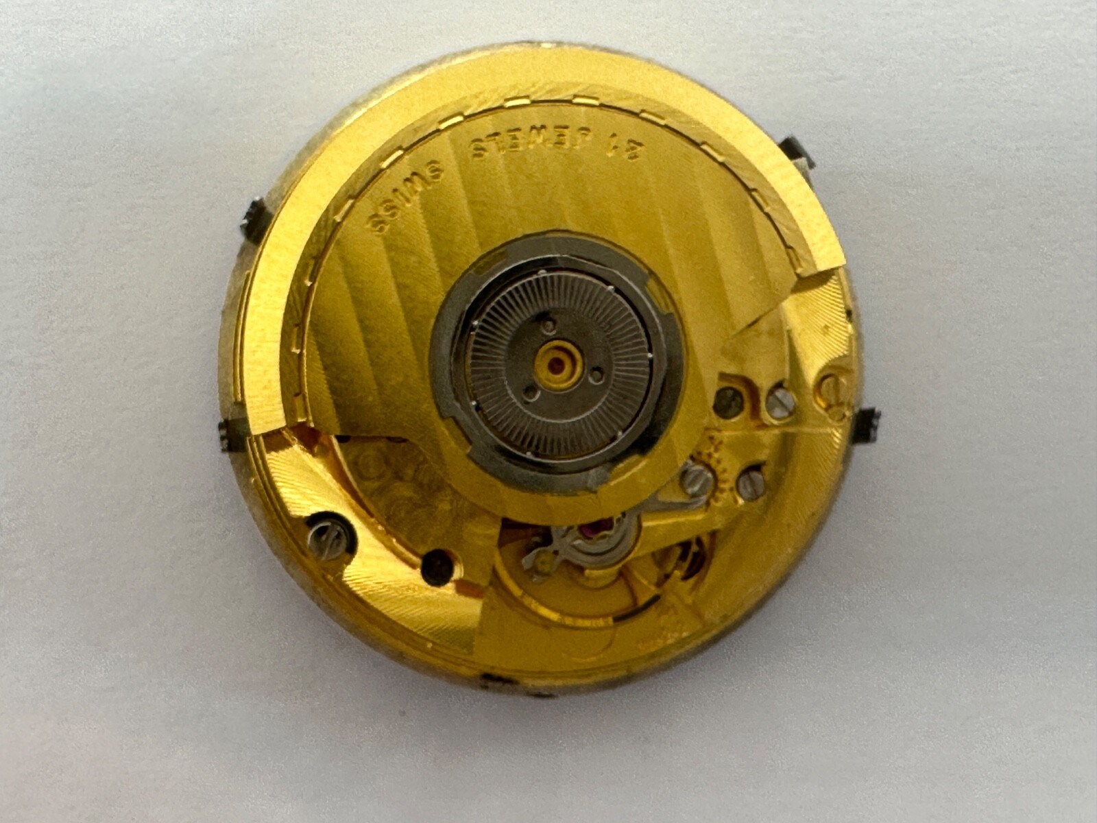 ORIGINAL GARRARD ETA 2892-A2 Movement Moonphase and Day-Date-Month Dial & Crown