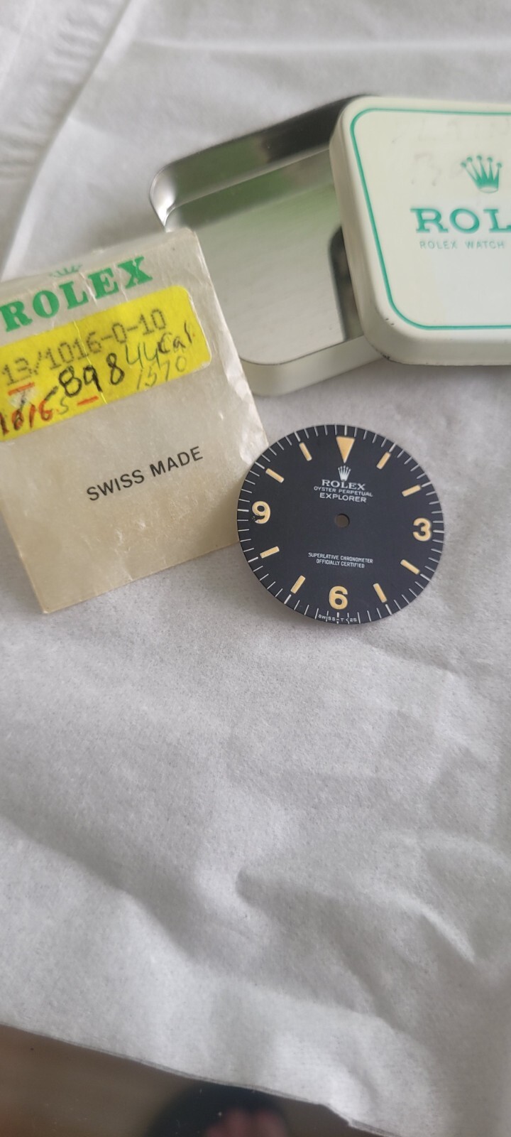 Vintage 100% original Rolex 1016 Explorer I dial.Tritium Matte,beautiful Patina!