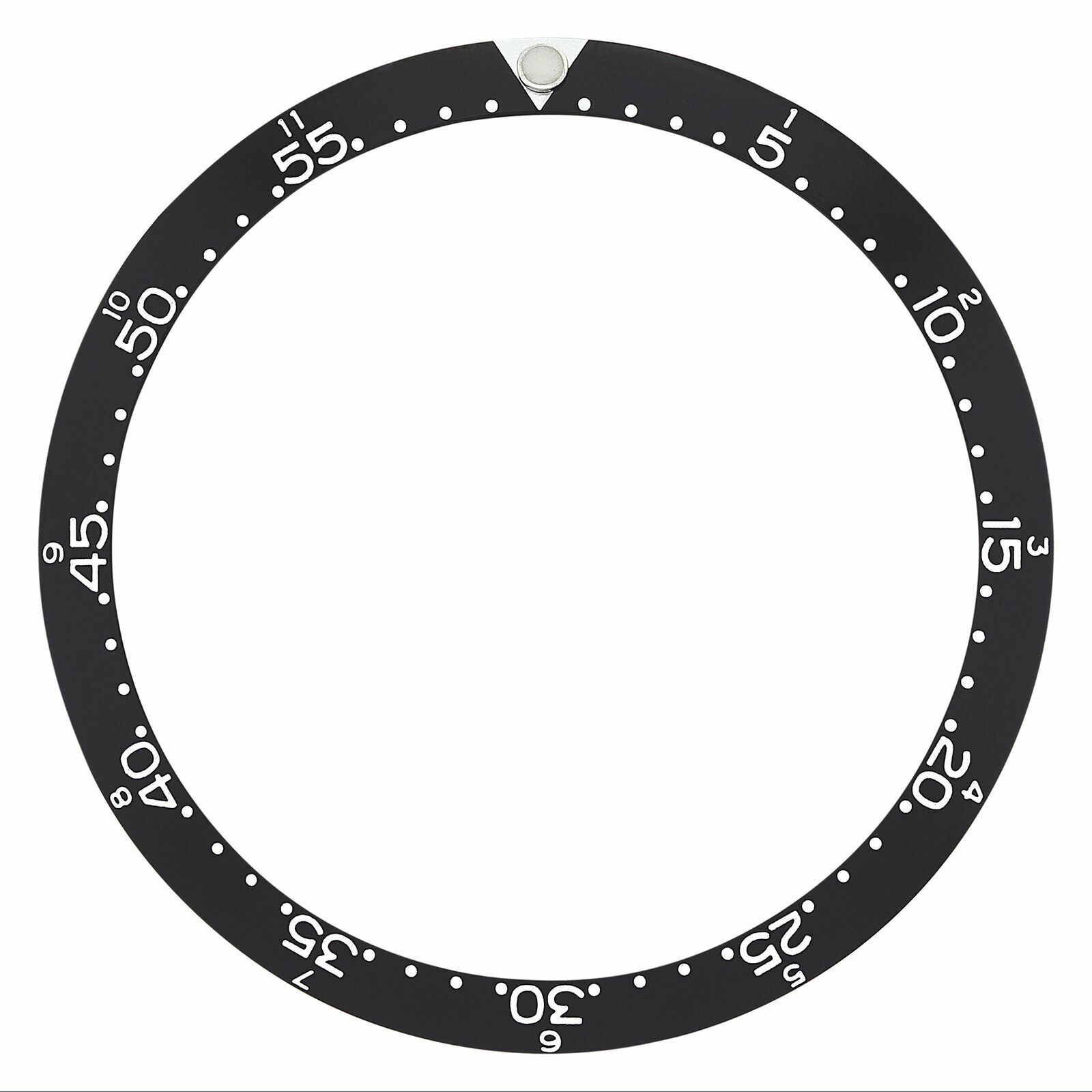 Black Flat Pearl Replacement Bezel Insert 39.10mm x 33.50mm For Wittnauer 7004A