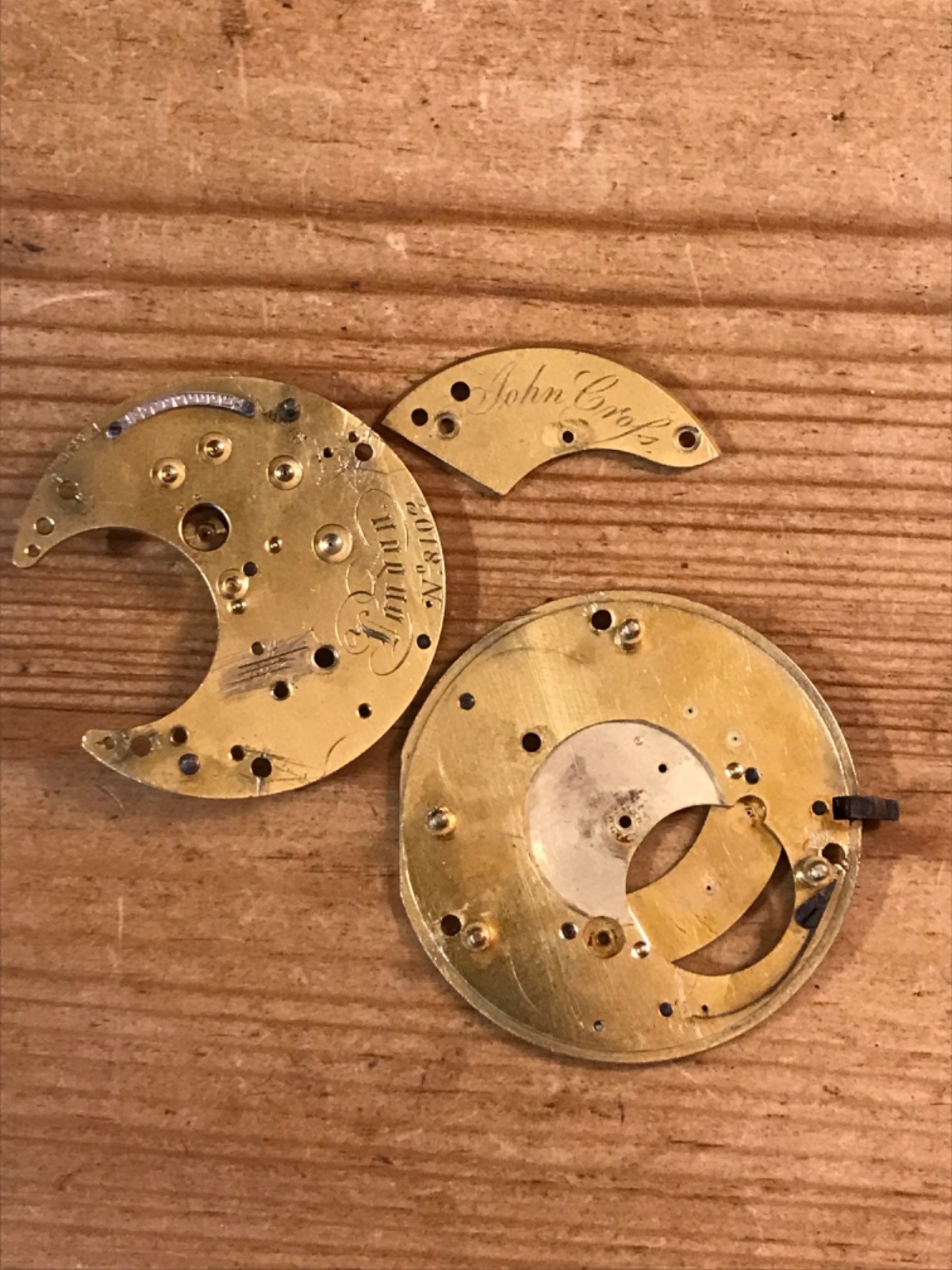 Antique Pocket Watch Movement Case John Cross London 1822-1845 for Spares