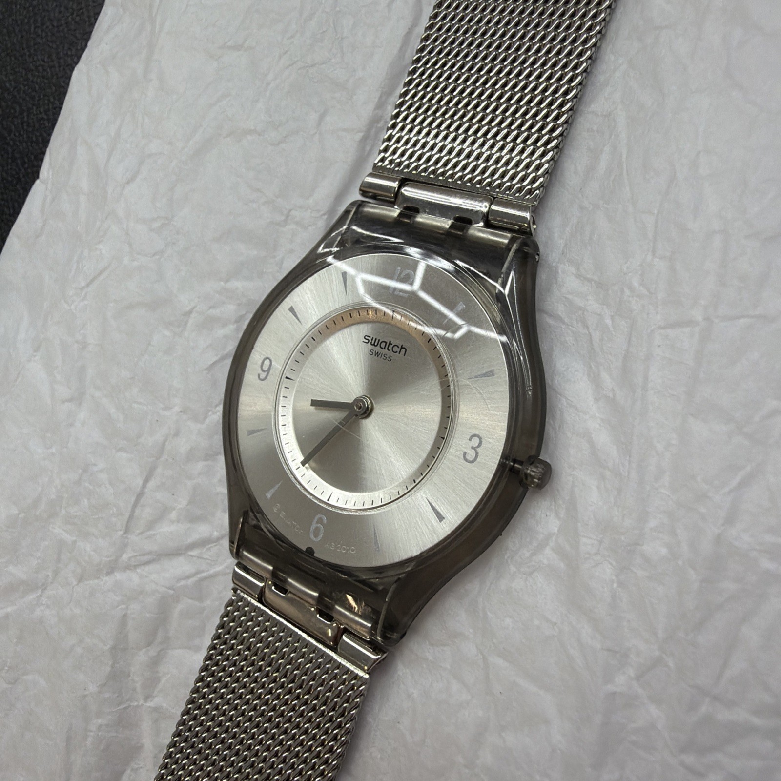 Swatch Skin Classic BIOSOURCED Metal Knit Quartz Watch