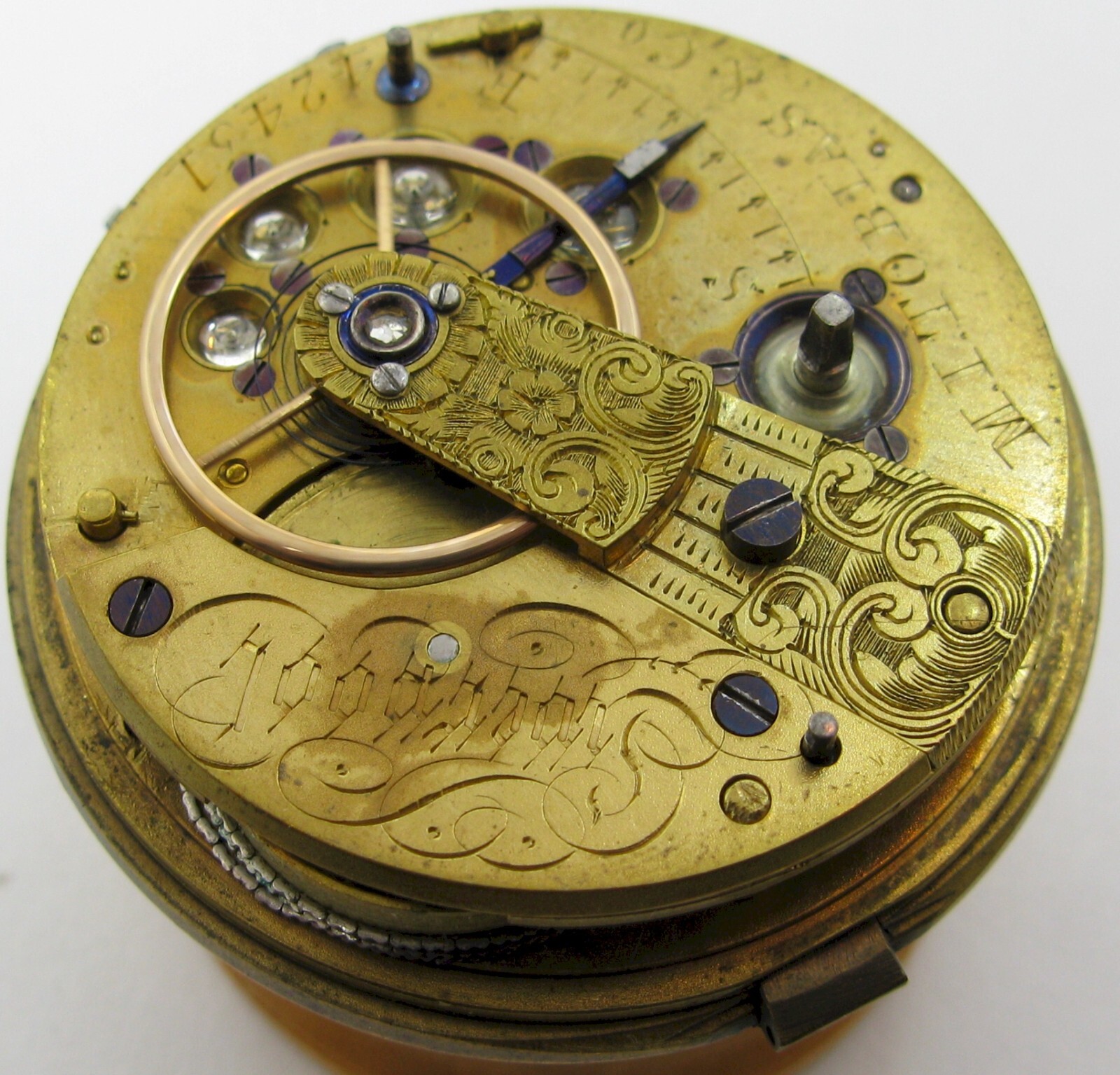 Chain fusee Pocket Watch 42451 jeweled Movement M I Tobias Liverpool