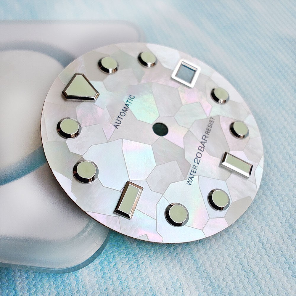 High Quality MOP Natural Black Mother Of Pearl Watch Dial 28.5mm for NH35 36 4R