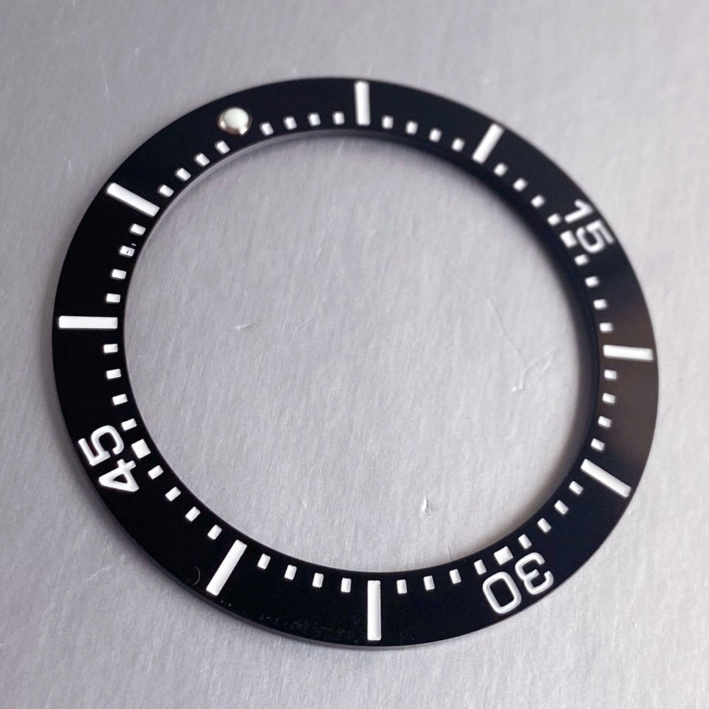 Black Blue Silver 36.9mm*28.7mm Ceramic Alloy Bezel Insert fit NH35 Dive Watches