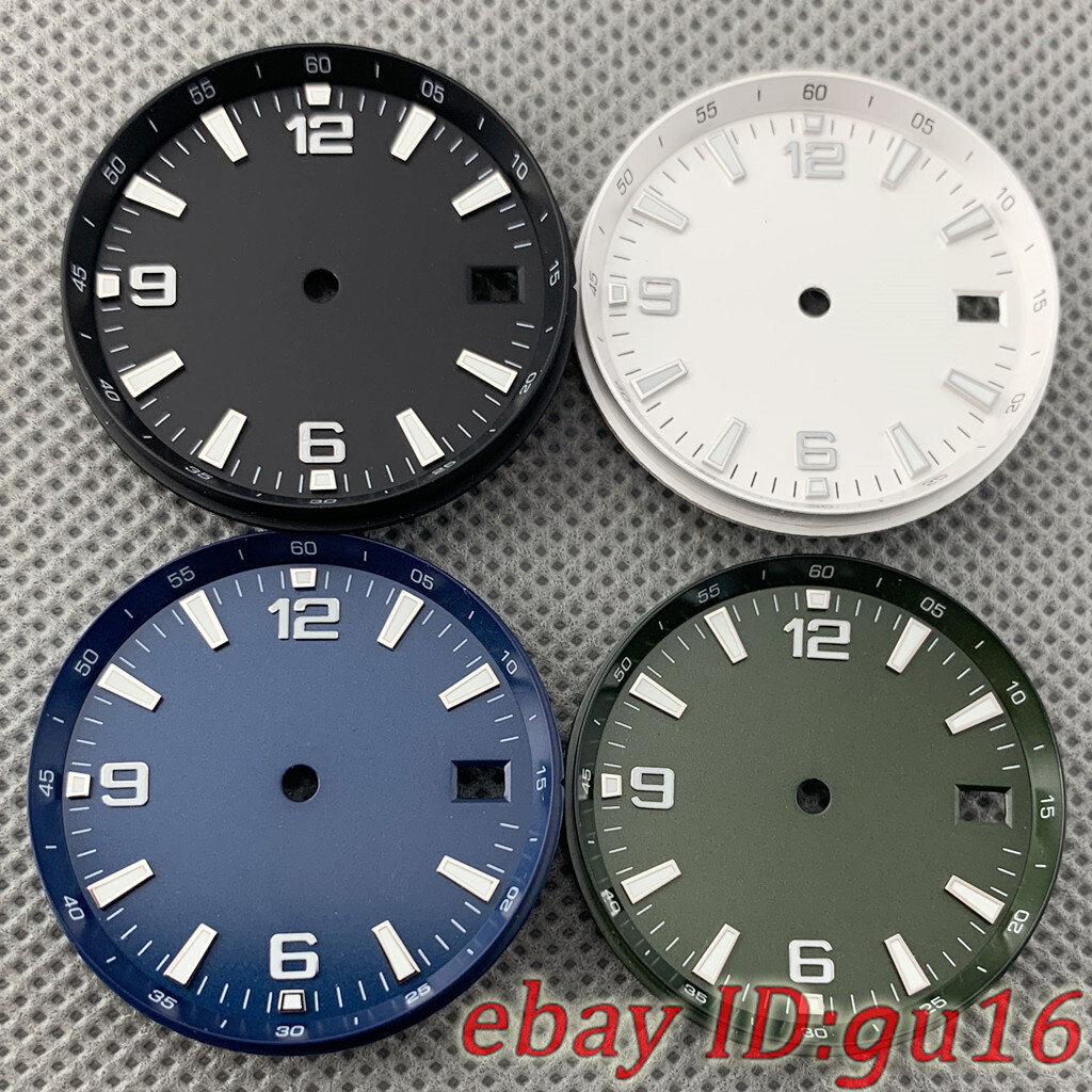 31mm luminous black blue green white Sterile watch dial fit NH35/NH35A movement
