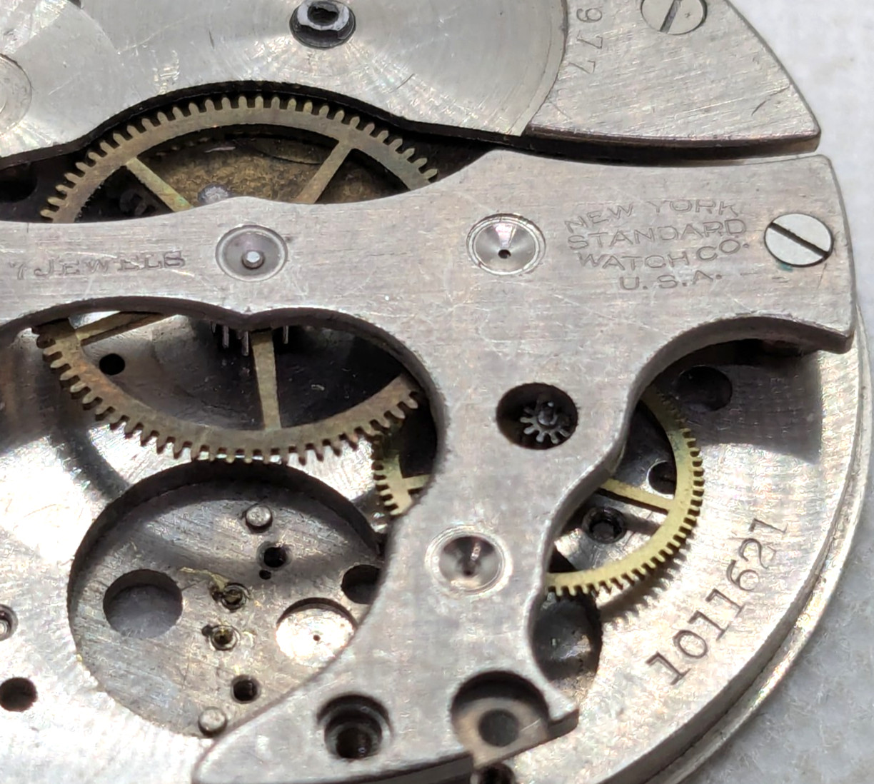 Vintage Pocket Watch New York Standard Movement Parts Crafts Jewelry 47mm