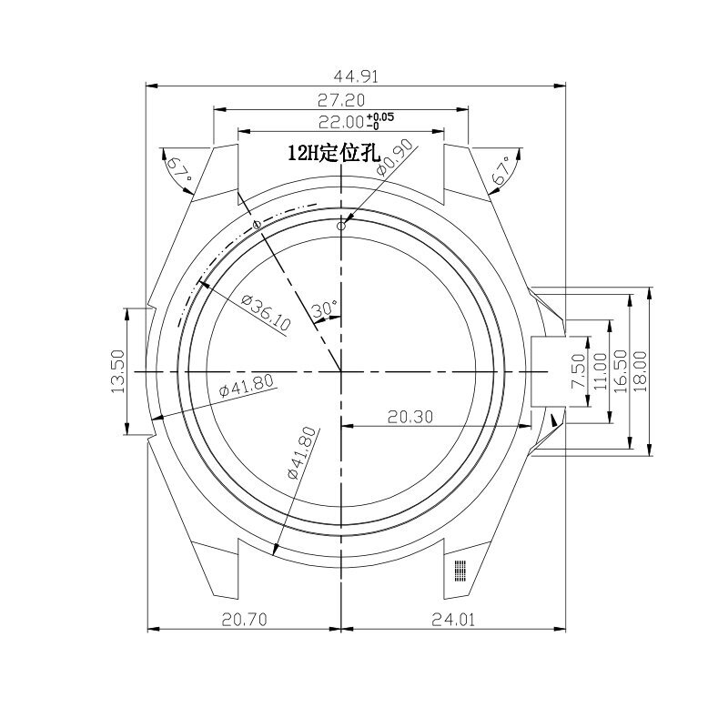 Modified Seiko Samurai 43.8mm Watch Cases Sapphire Glass For Seiko NH35 Movement