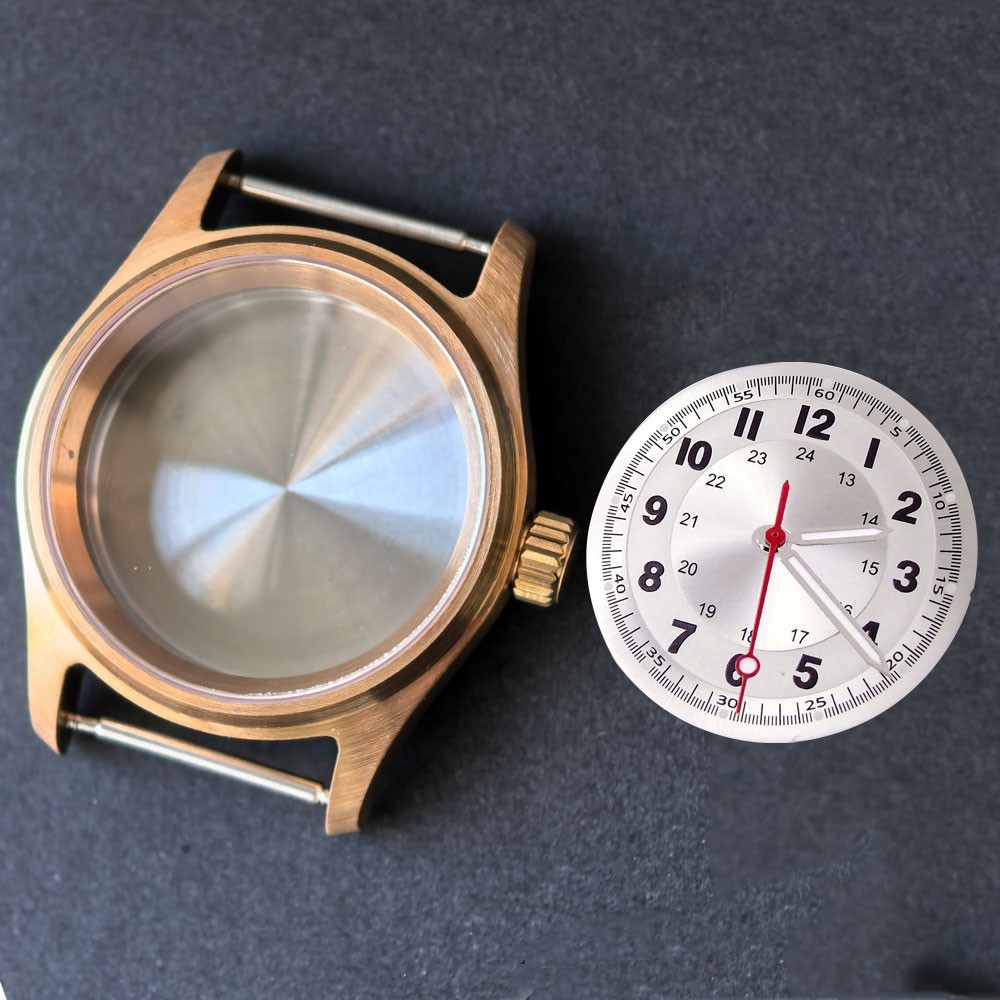 Dive Bronze Pilot 36mm Watch Case+29mm Dial Set Sapphire Crystal Fit NH35 PT5000