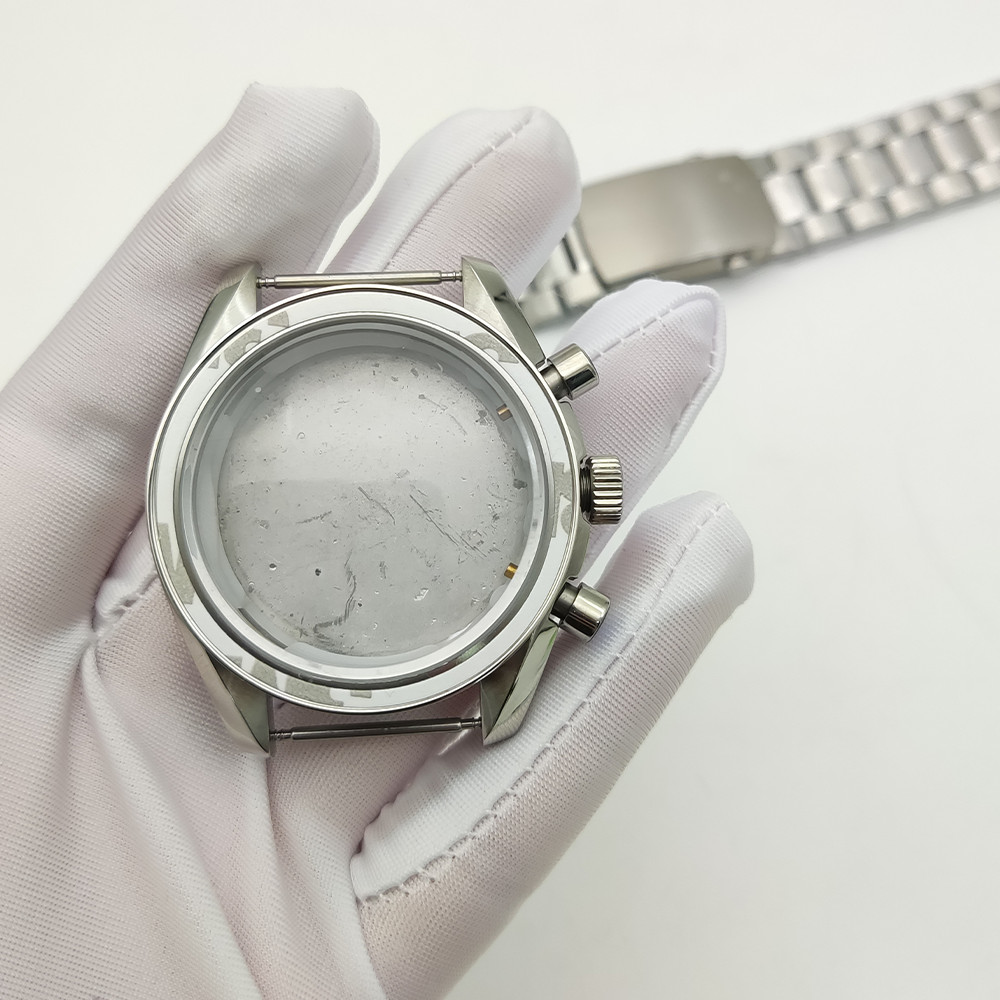 40mm Stainless steel Watch Case Set Multi-functional Timing for VK63 Movement