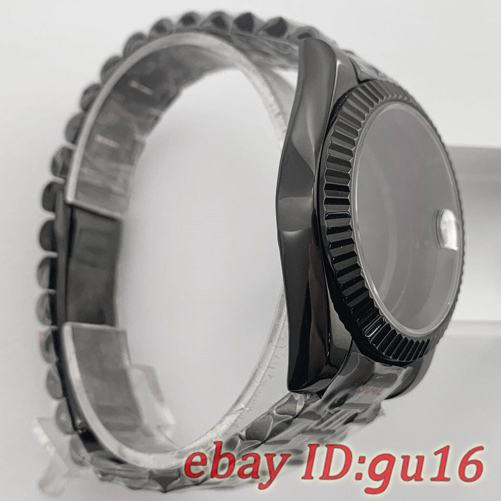 36mm/40mm Black Watch Case President Strap Fit NH35 NH36 Miyota8215 ETA2836/2824