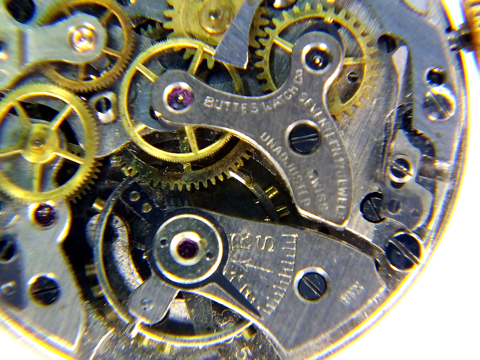 Vintage 17J CHRONOGRAPH *BUTTES/BUTEX* Movement – Landeron 51 for parts/Repair