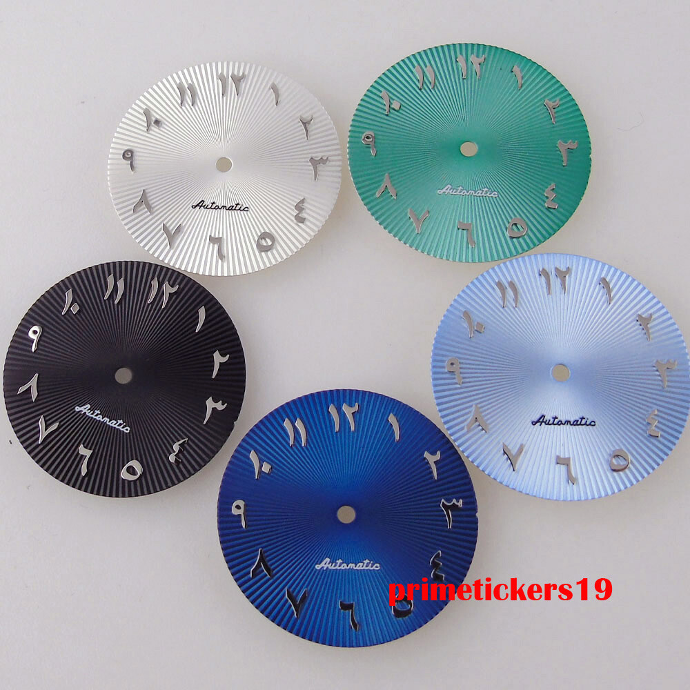 29mm Automatic Watch Dial Silver Hands Luminous Fit NH35 Miyota82 ETA2824 PT5000