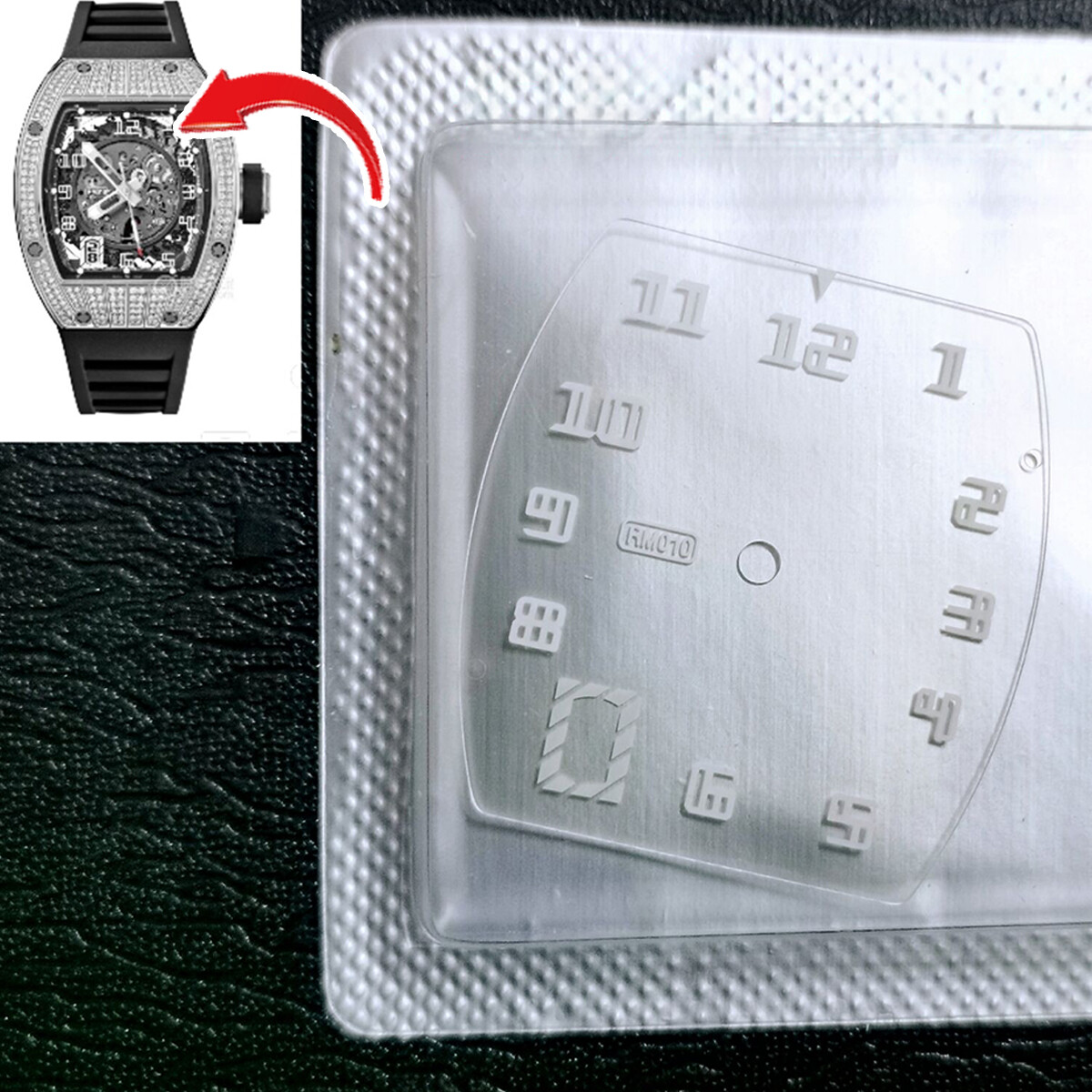 Richard Mille Watch RM010 RM005 RM023 Sapphire Crystal Glass Literal dial