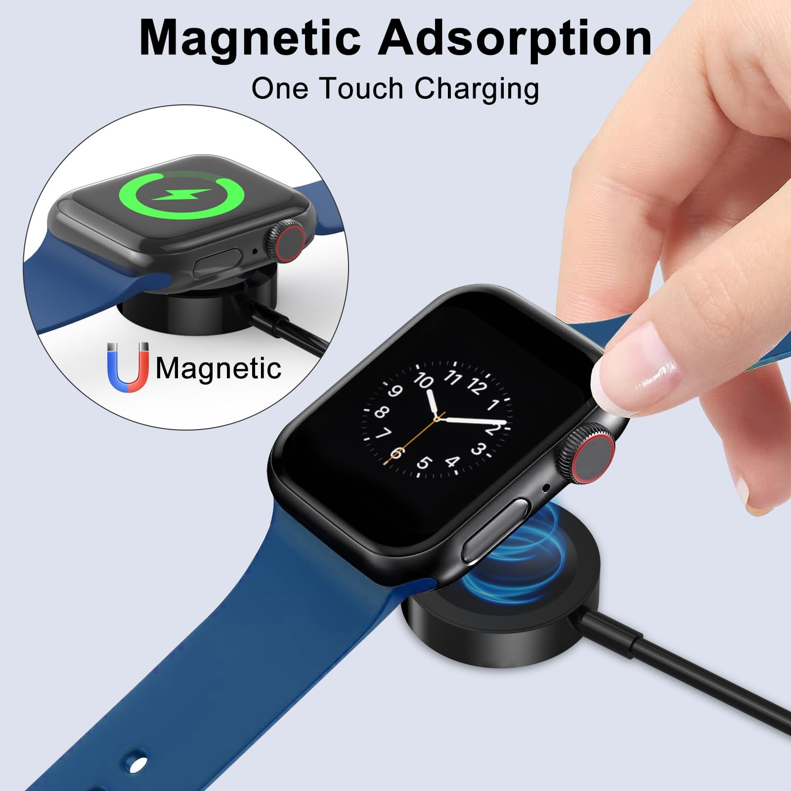 2Pack Short for Apple Watch Charger USB Magnetic Wireless Fast Iwatch Charger Po