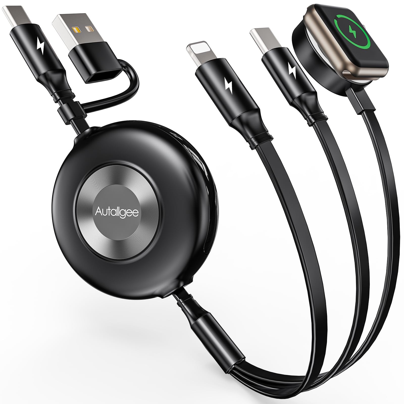 Retractable Multi Charging Cable, 3 in 2 Retractable Charging Cable for Apple…