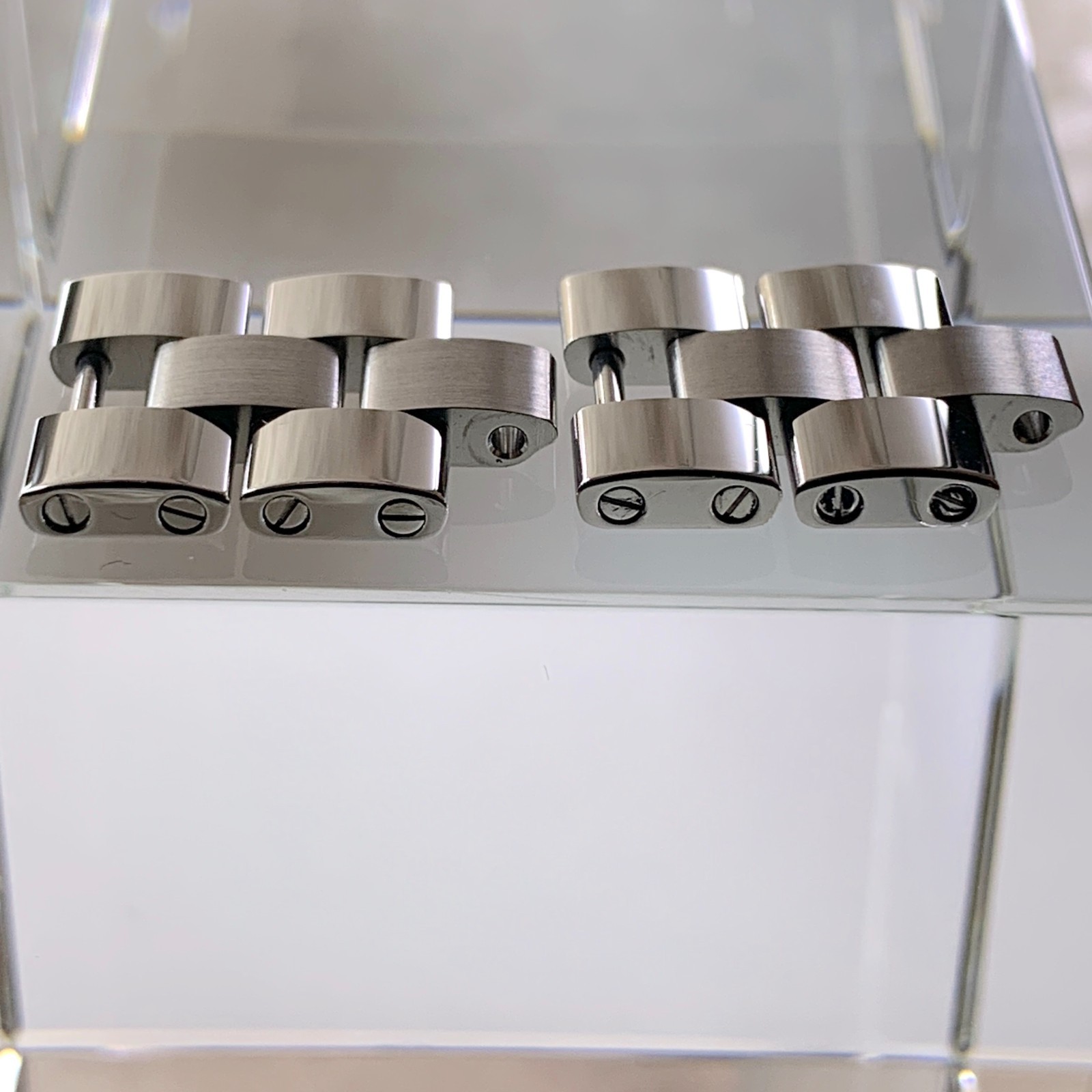 Genuine Cartier Watch Band Bracelet Roadster 4P Link 14 mm Stainless Steel