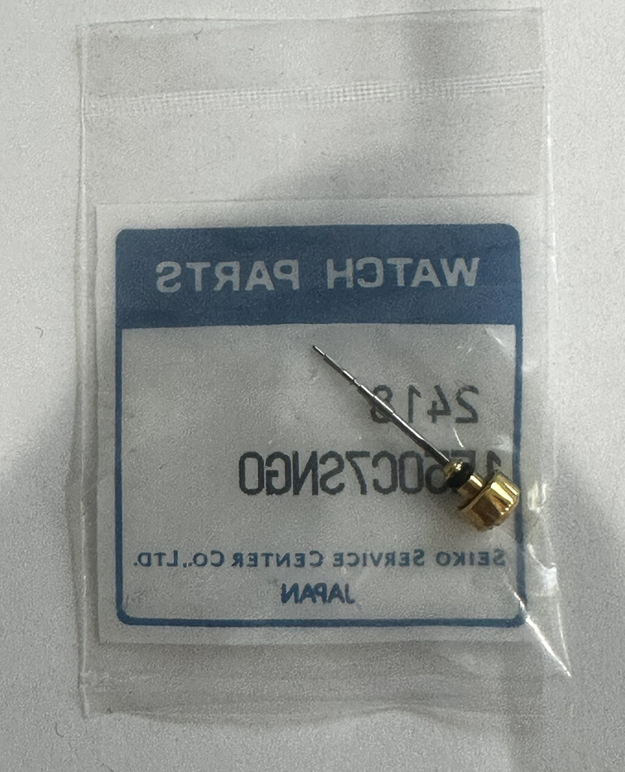 New Genuine Seiko Yellow Color Srewdown Stem And Crown Combo Part 1E50C7SNG0