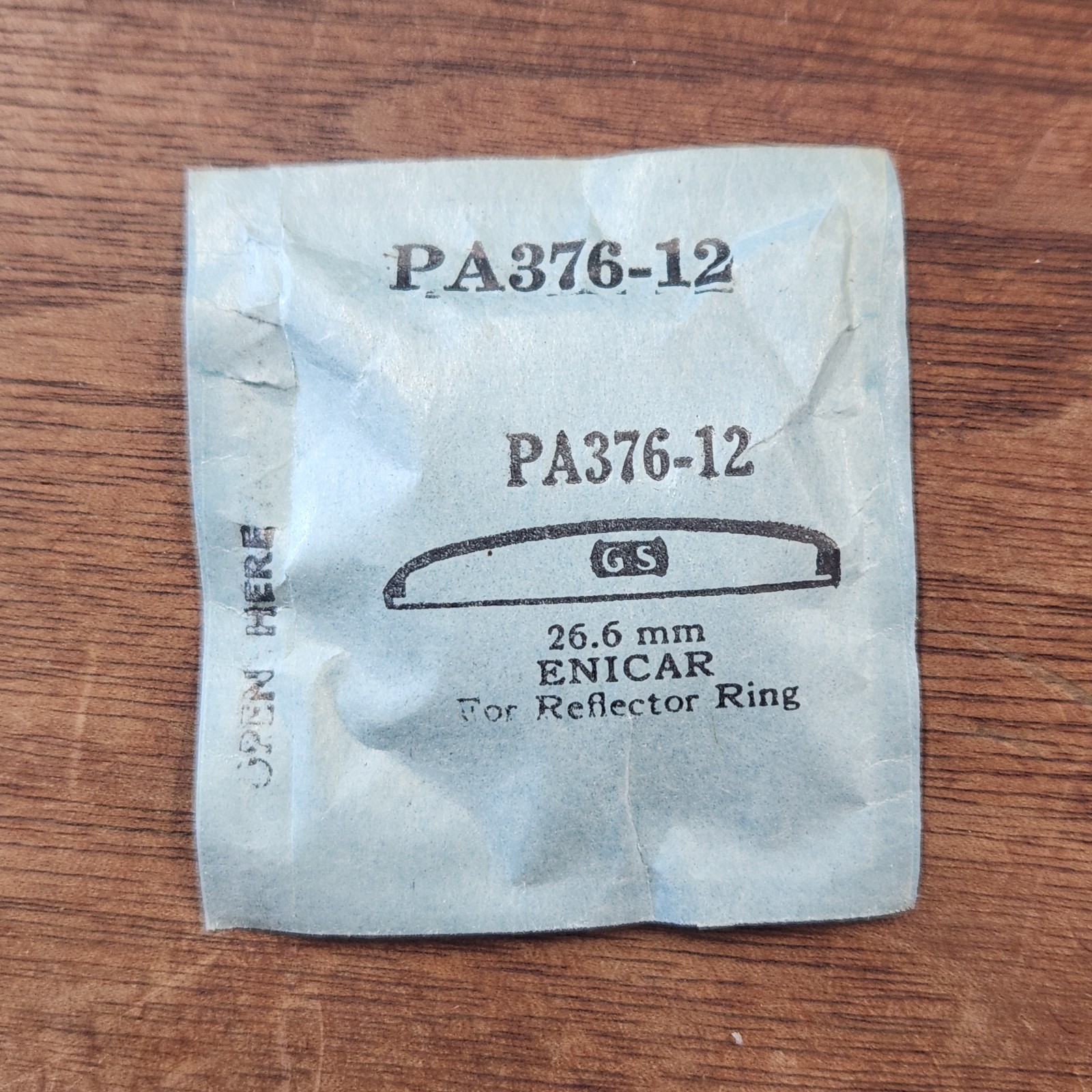 G&S NOS Sealed Crystal PA376-12 For Enicar 26.6mm For Reflector Ring