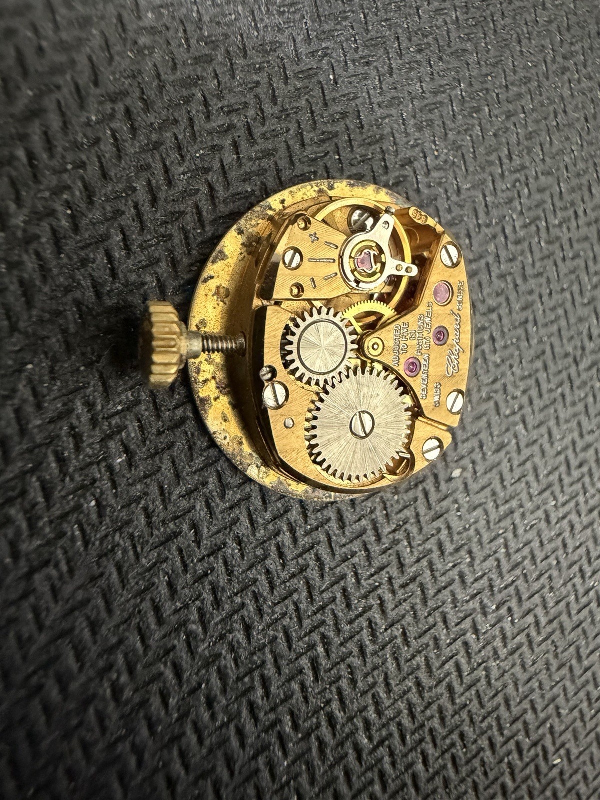 Vintage Chopard Geneve Watch Movement & Dial – 17 Jewels – Running Ticking