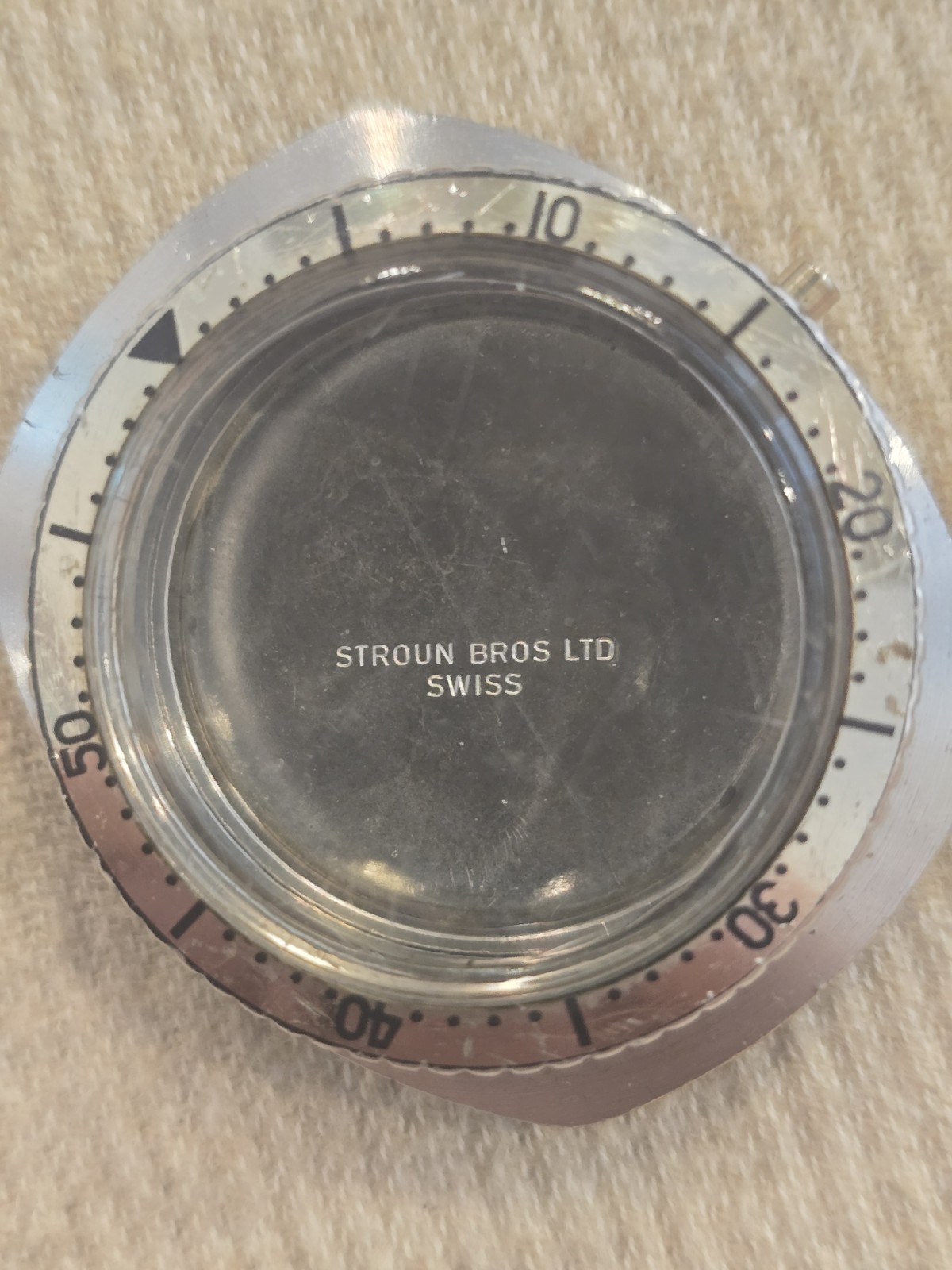 Cronel Stainless Steel Wristwatch Case Silver Tone, Empty Replacement Case 500