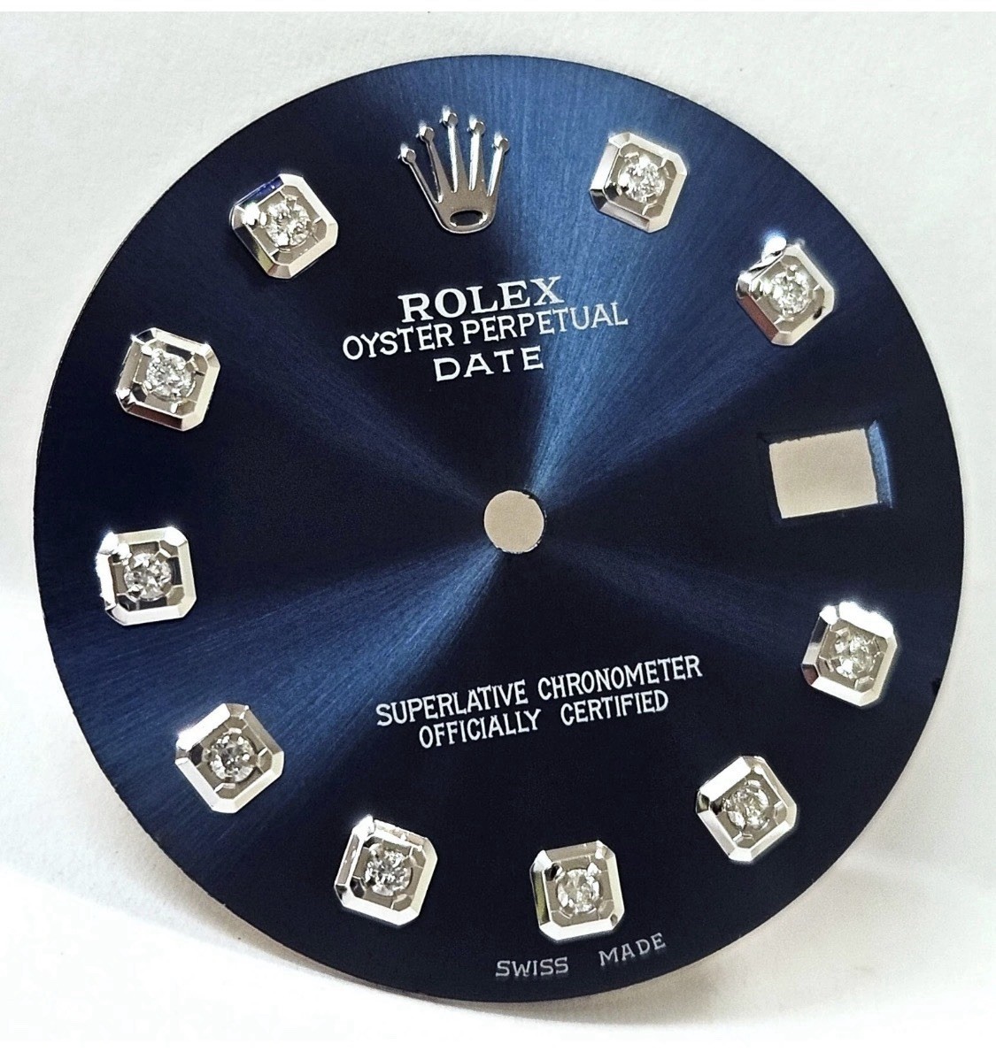 Rolex Oyster Perpetual Date Blue Metal RT Diamond Dial for Ref. 1500 15233 34m