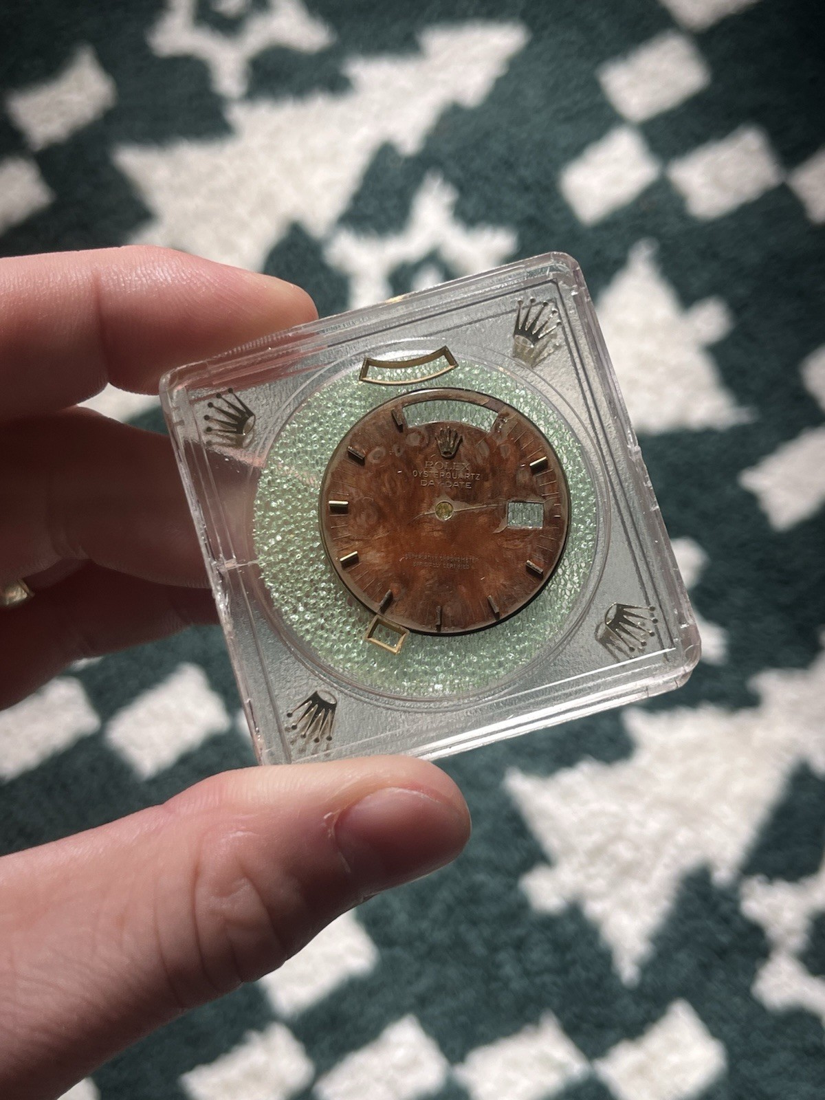 Genuine Rolex Oysterquartz Day Date 19018 Wood Dial