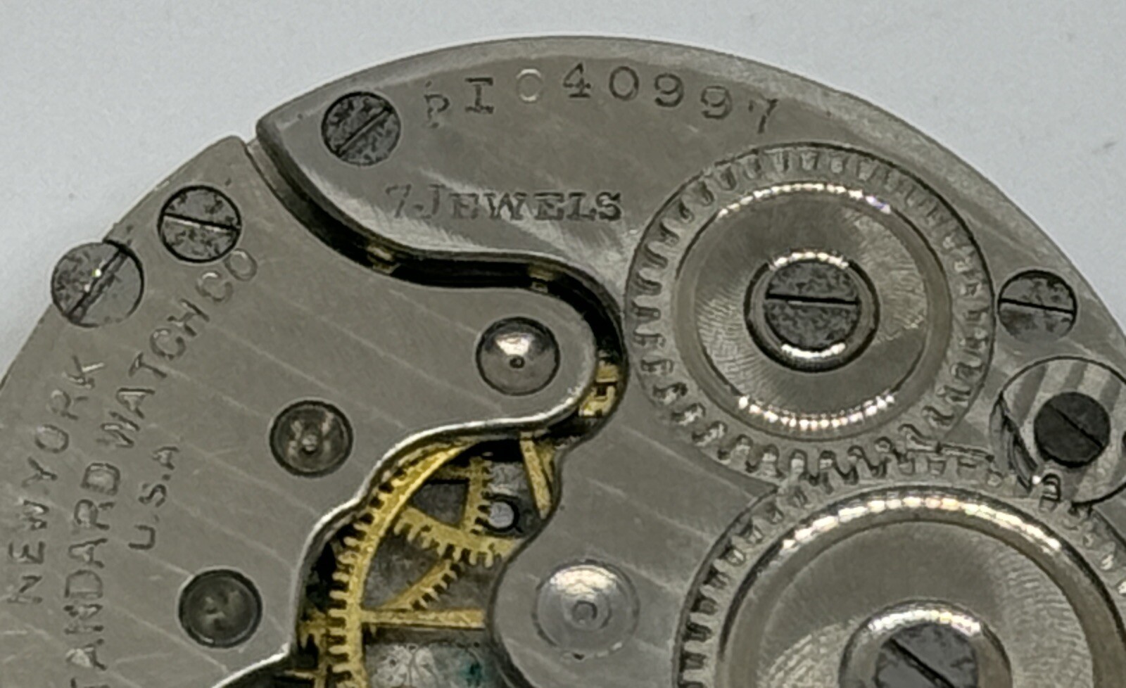 NEW YORK STANDARD WATCH MOVEMENT 7 Jewels USA Does Not Run/For Parts