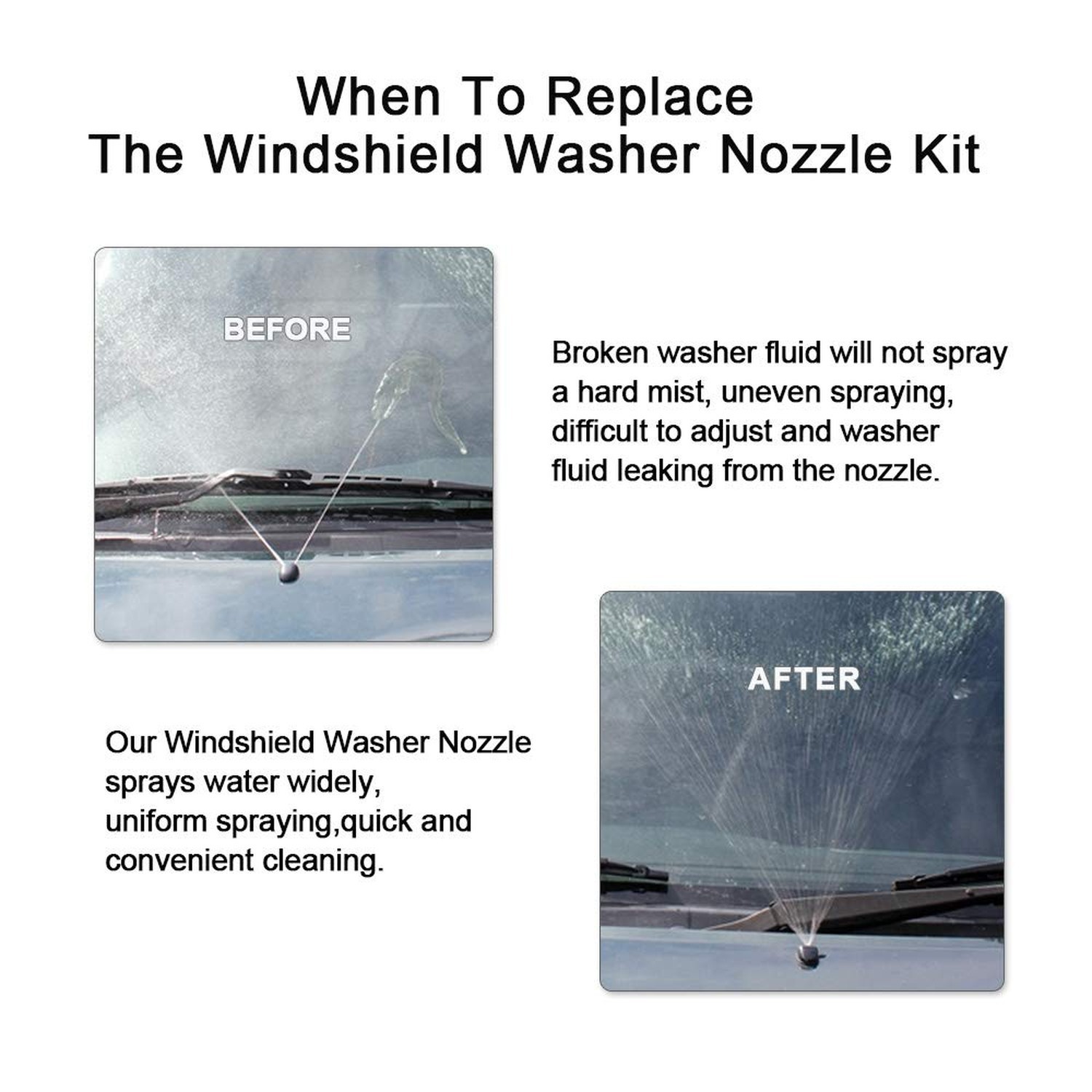 4805742AC Windshield Washer Nozzles Kit for 09-24 Dodge RAM 1500-5500 Jeep Pa…